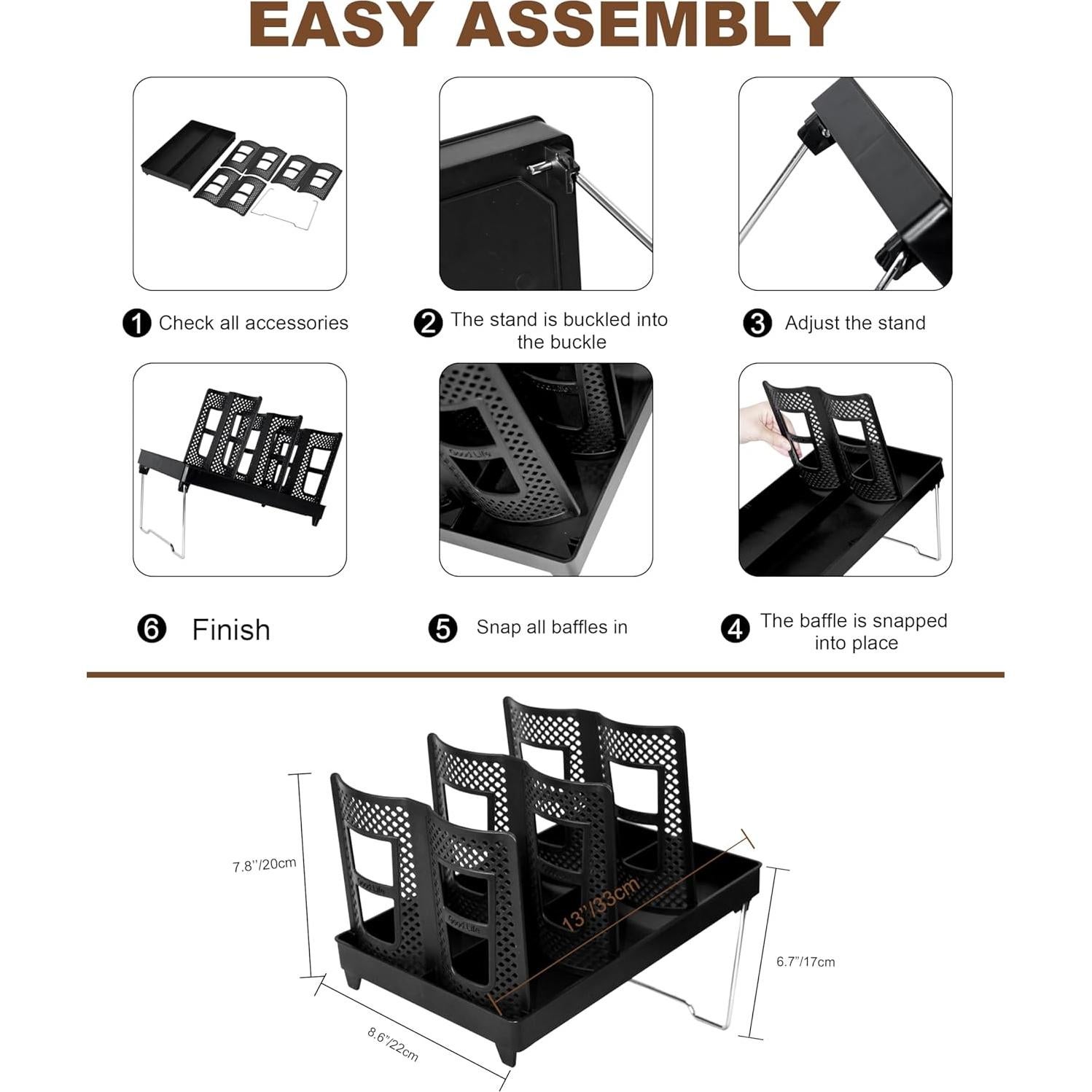 Soporte para Tazas de Café USDICHOME, Organizador 6 Compartimentos