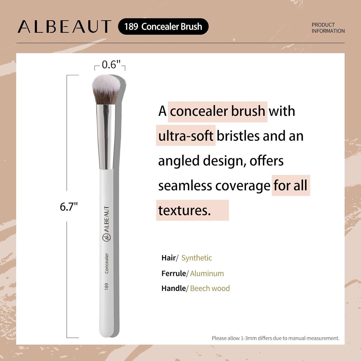 Brocha Correctora Angulada ALBEAUT 189 - Ultra Suave 10g