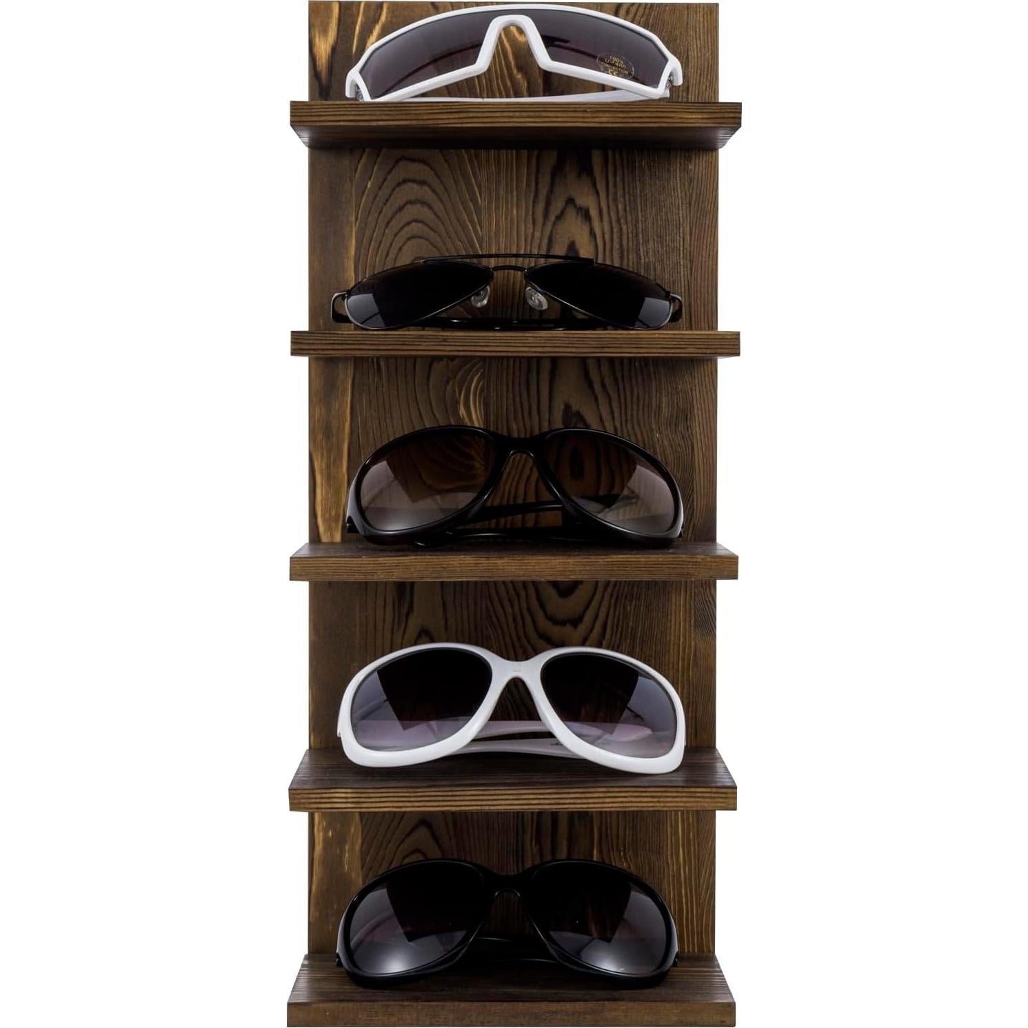 Soporte para Gafas de Sol MyGift de Madera Quemada 5 Niveles