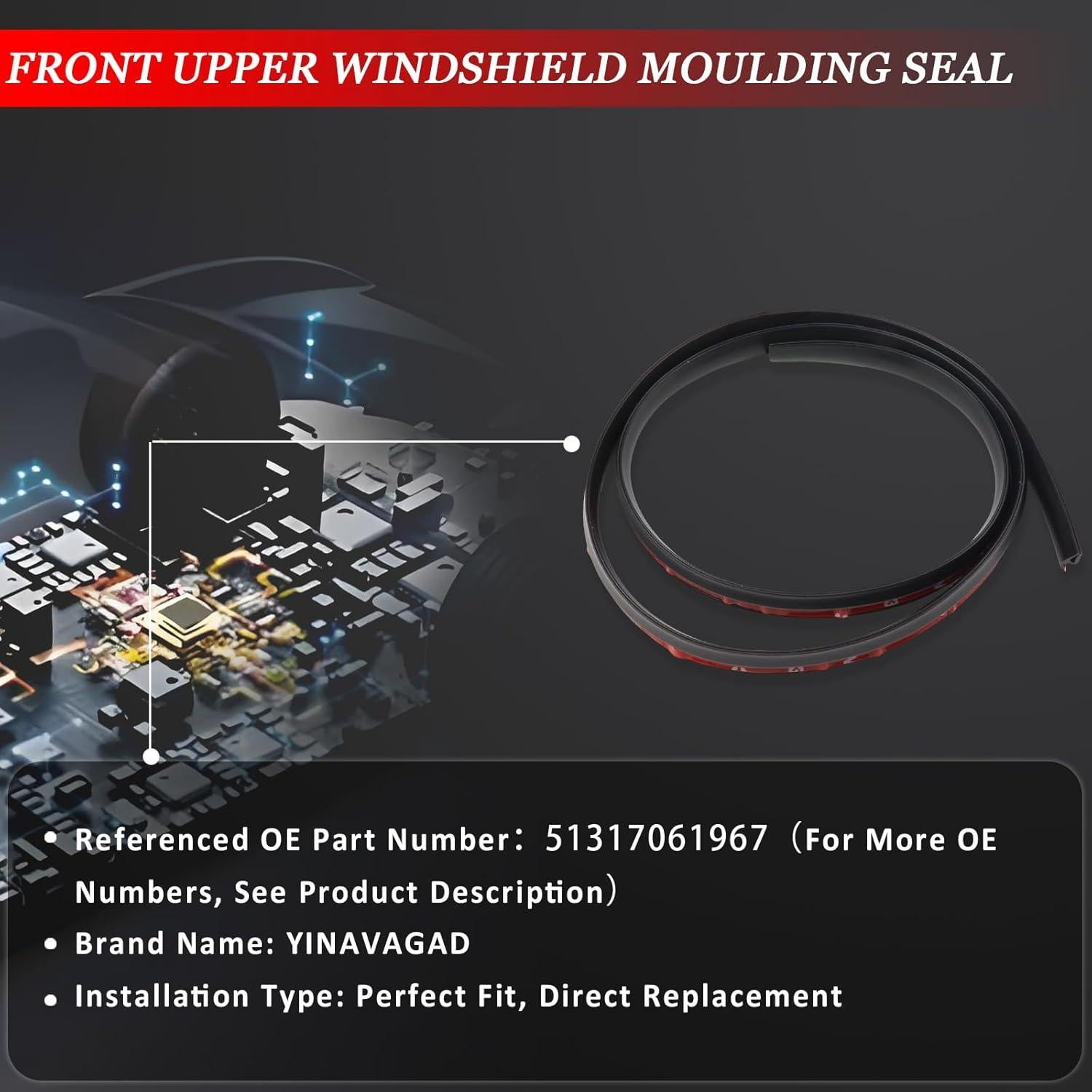 Sello Moldura Parabrisas Frontal BMW E90 E91 YINAVAGAD