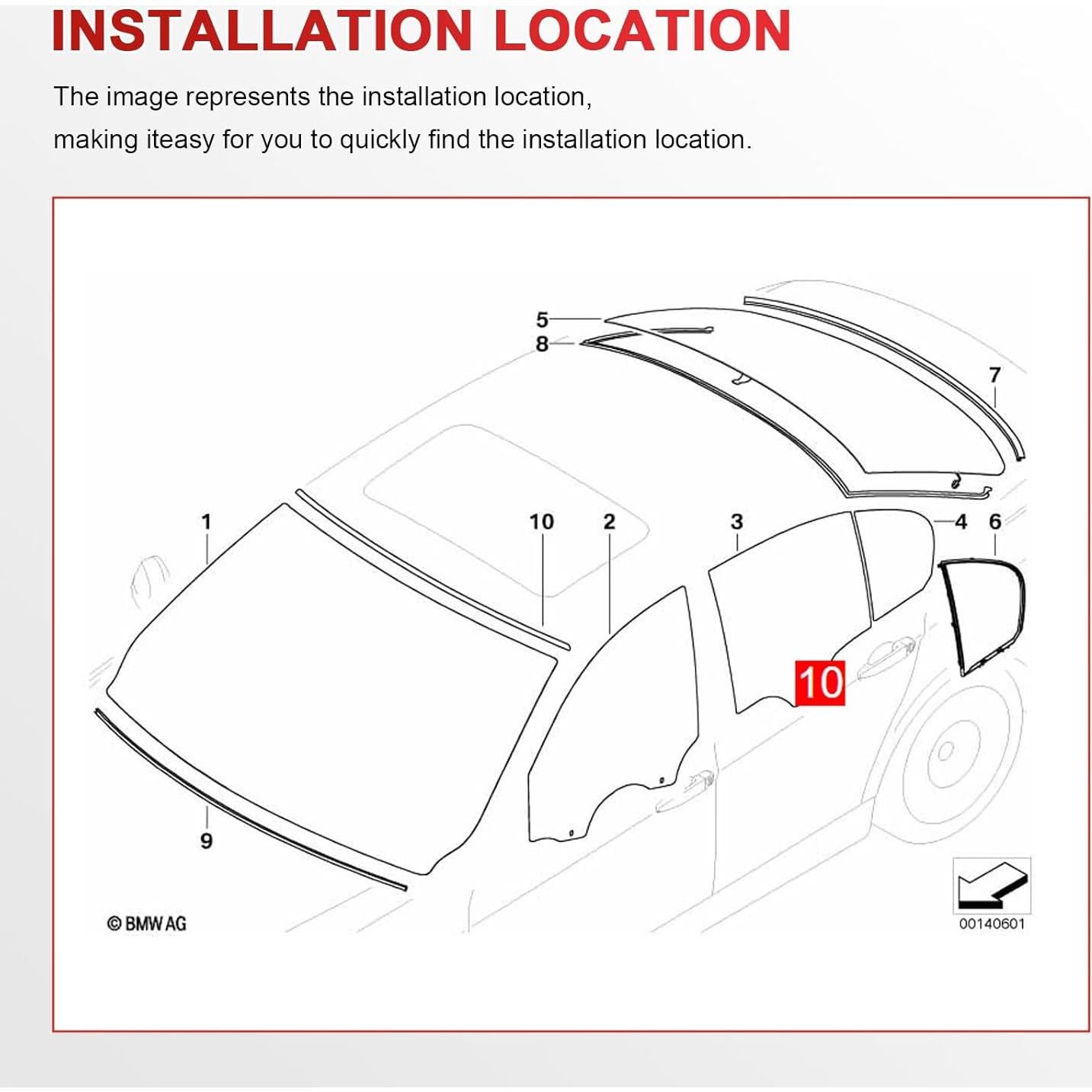 Sello Moldura Parabrisas Frontal BMW E90 E91 YINAVAGAD