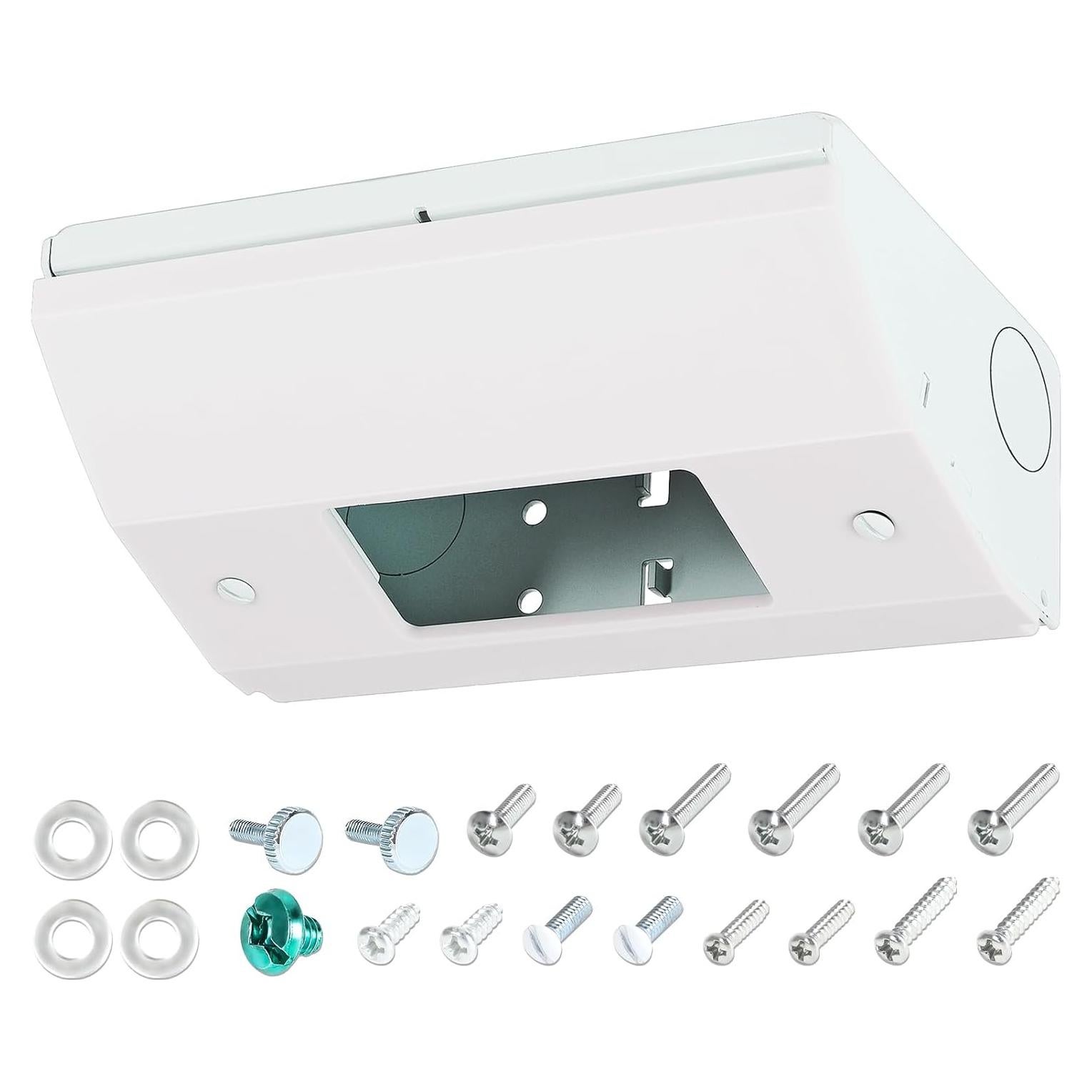 Under Cabinet Outlet Box with Low Profile Design, Hidden Electrical Solution, Easy to Install, Heavy Duty Metal Structure, Comply with NEC Standards, Keep Tile Backsplash Tidy, GFCI Outlet Fit Box