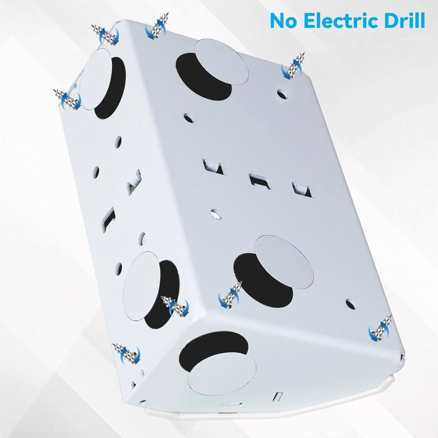 Under Cabinet Outlet Box with Low Profile Design, Hidden Electrical Solution, Easy to Install, Heavy Duty Metal Structure, Comply with NEC Standards, Keep Tile Backsplash Tidy, GFCI Outlet Fit Box