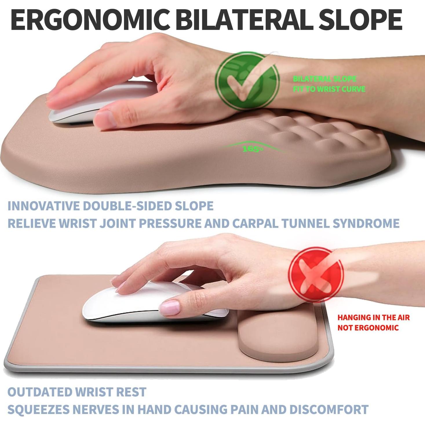 Almohadilla de Ratón Ergonómica Gleamtide 30x20 cm Rosa