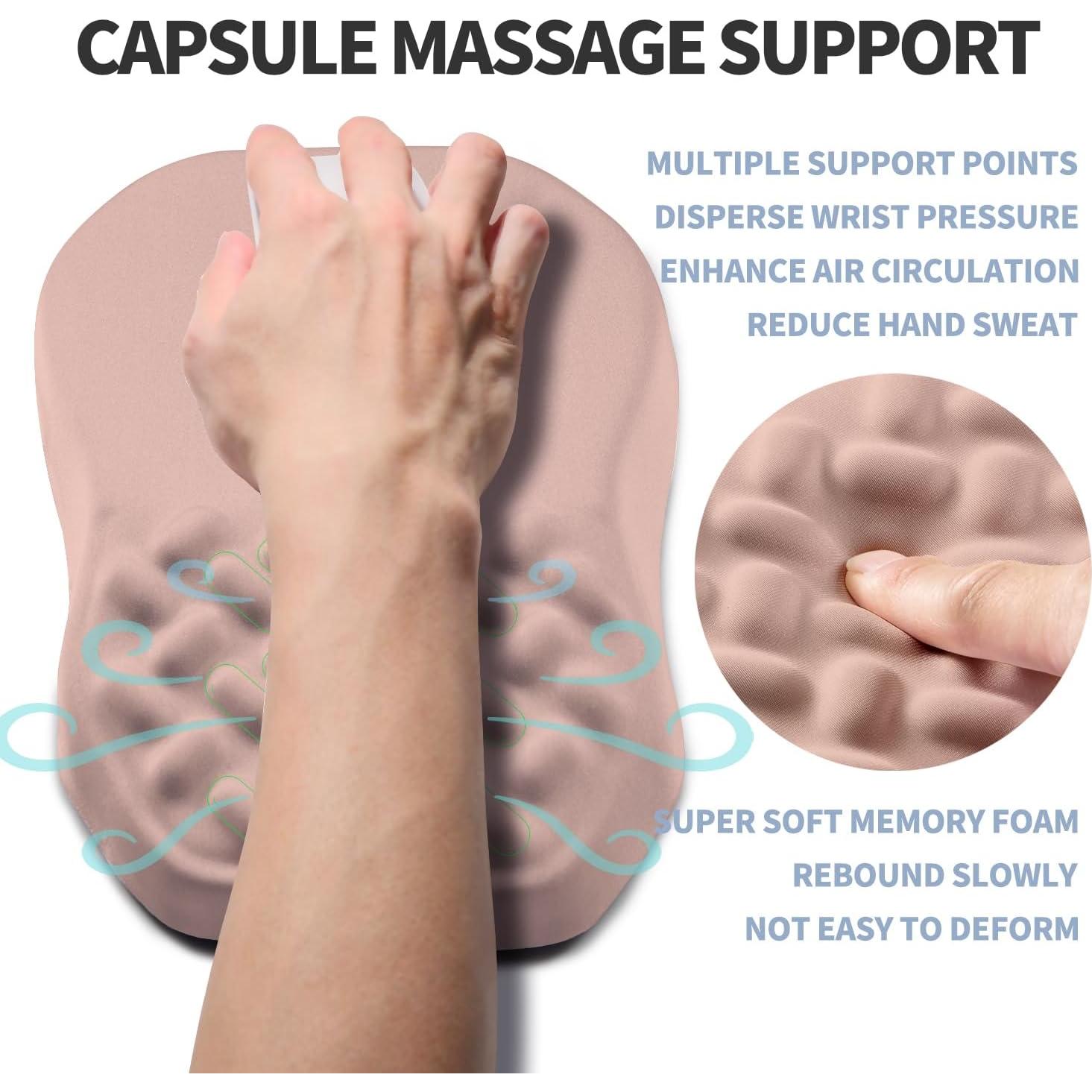 Almohadilla de Ratón Ergonómica Gleamtide 30x20 cm Rosa