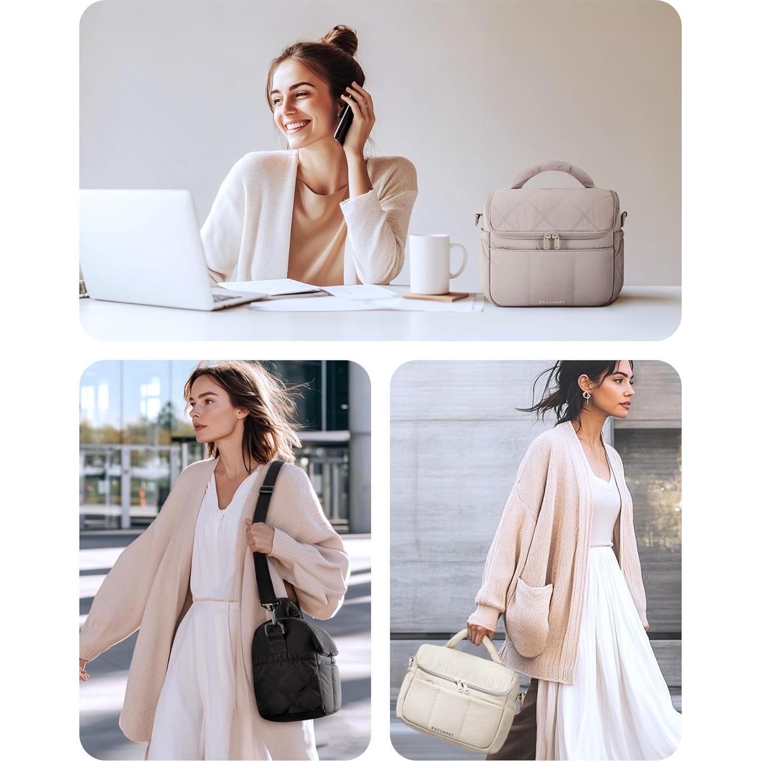 Bolsa de Almuerzo Aislada Bagsmart Beige 6.7L Impermeable