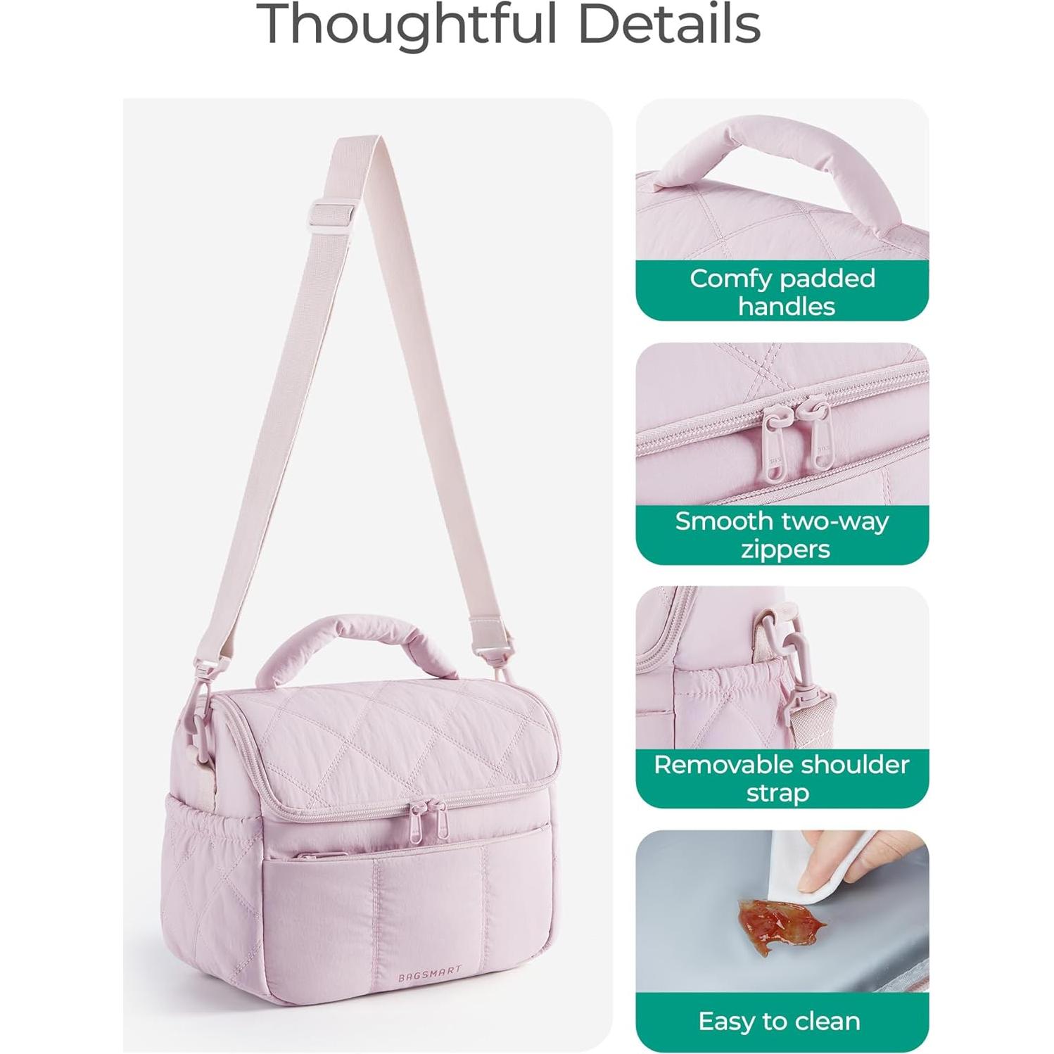 Bolsa de Almuerzo Aislada Bagsmart Beige 6.7L Impermeable