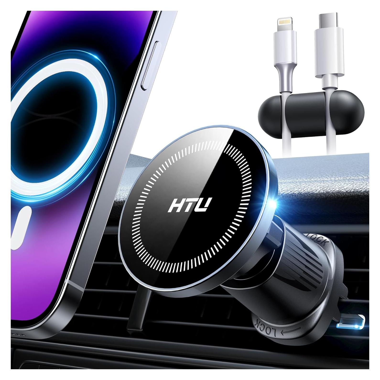 Soporte Magnético para Auto HTU con Gancho Metal Negro