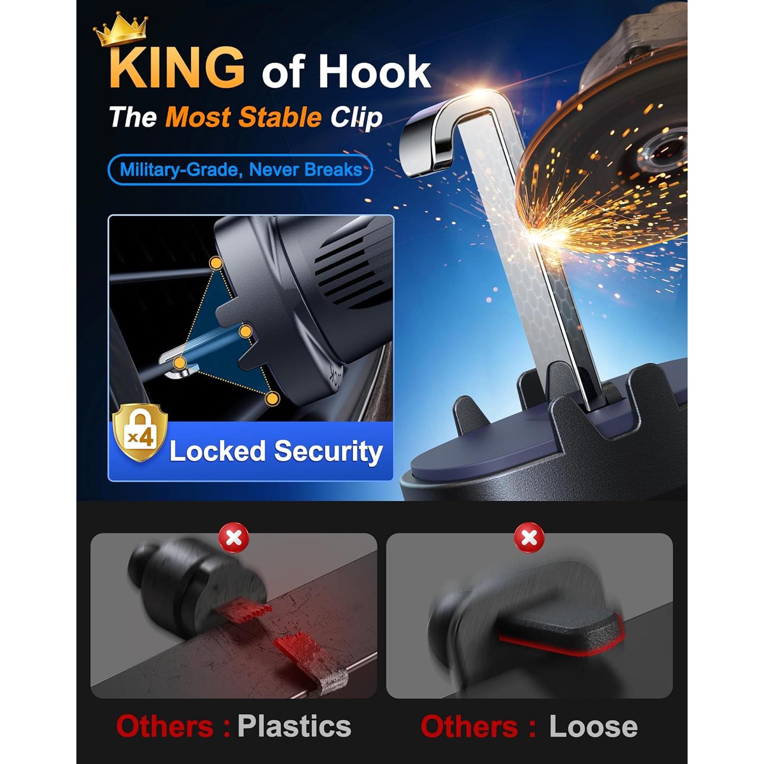 Soporte Magnético para Auto HTU con Gancho Metal Negro