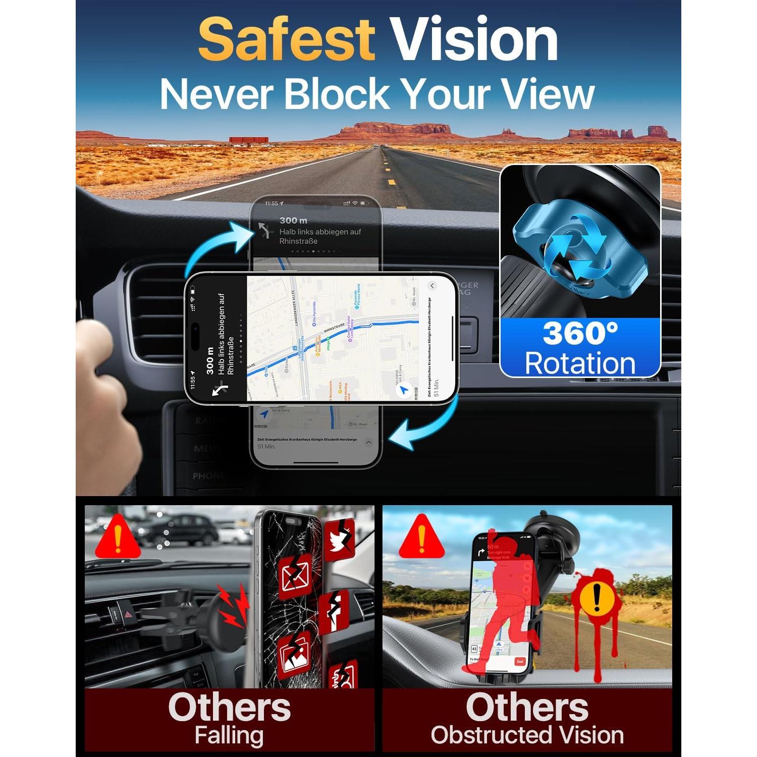 Soporte Magnético para Auto HTU con Gancho Metal Negro