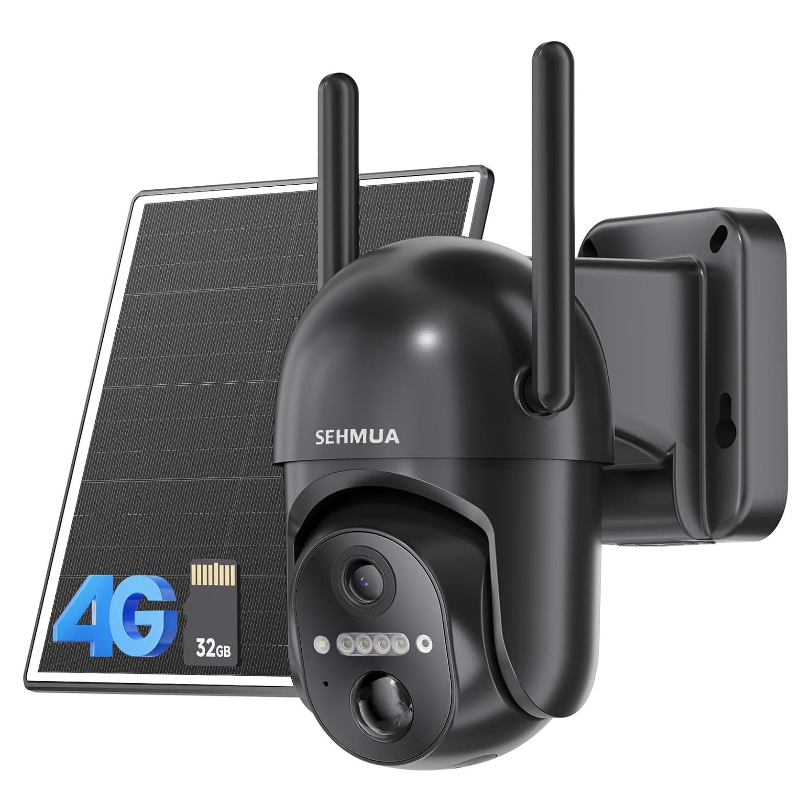 Cámara de Seguridad Solar 4G LTE SEHMUA Inalámbrica 2K