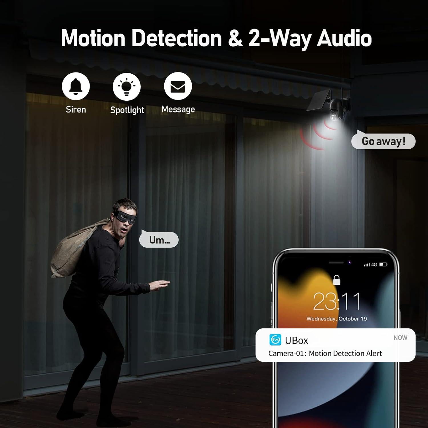 Cámara de Seguridad Solar 4G LTE SEHMUA Inalámbrica 2K