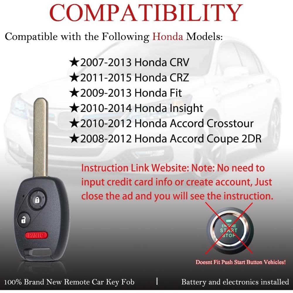 Llave Remota Honda MechanMagic CR-V 2007-2013 3 Botones