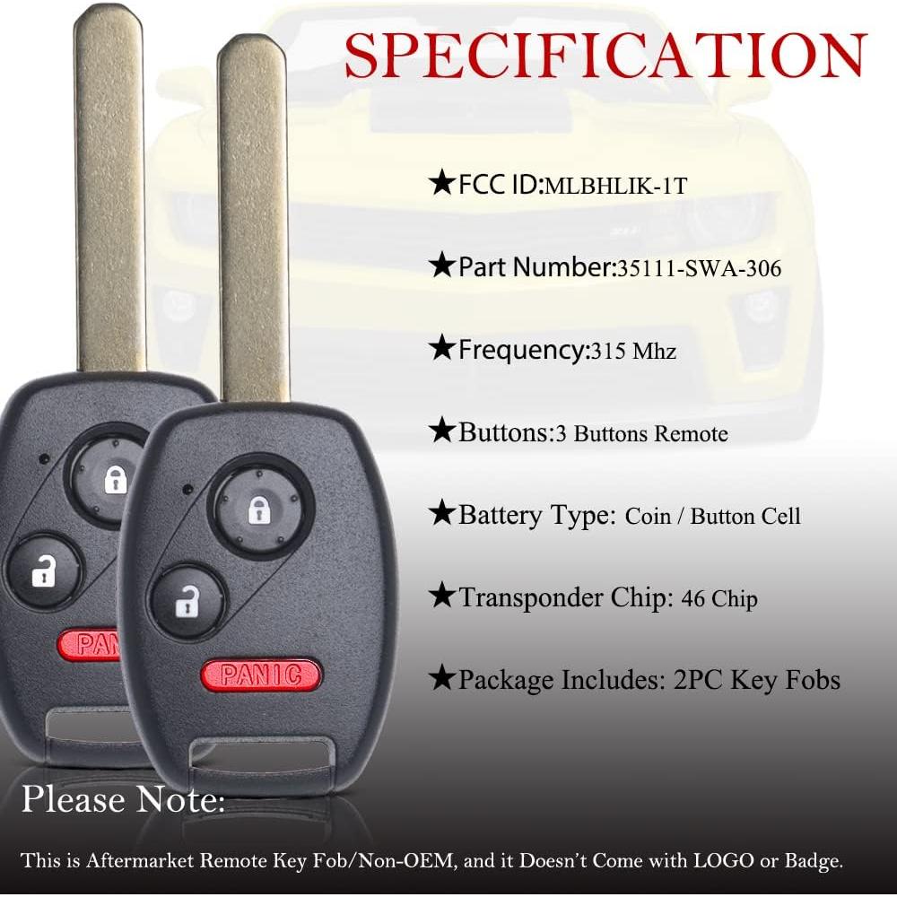 Llave Remota Honda MechanMagic CR-V 2007-2013 3 Botones