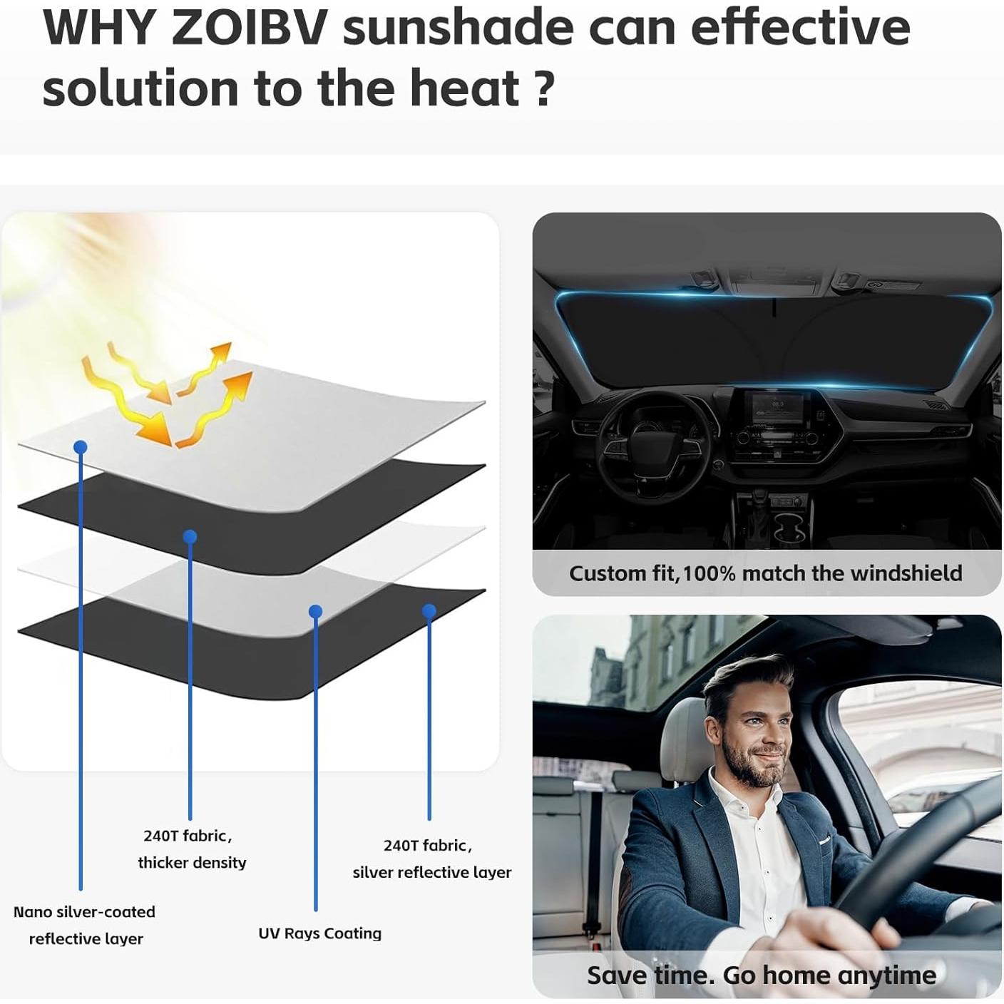 Sombra Solar ZOIBV para BMW X3 2018-2024, 4 Capas UV