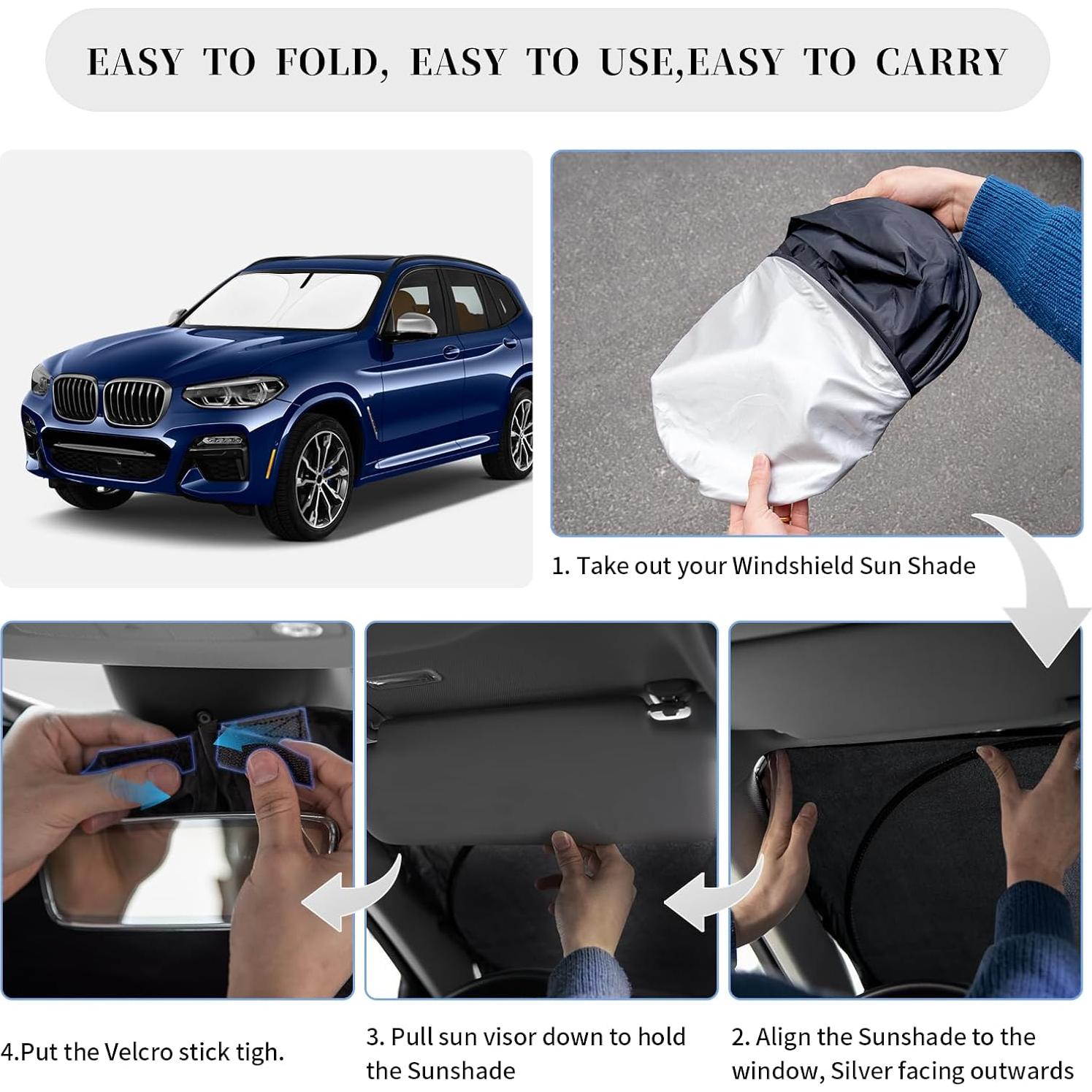 Sombra Solar ZOIBV para BMW X3 2018-2024, 4 Capas UV