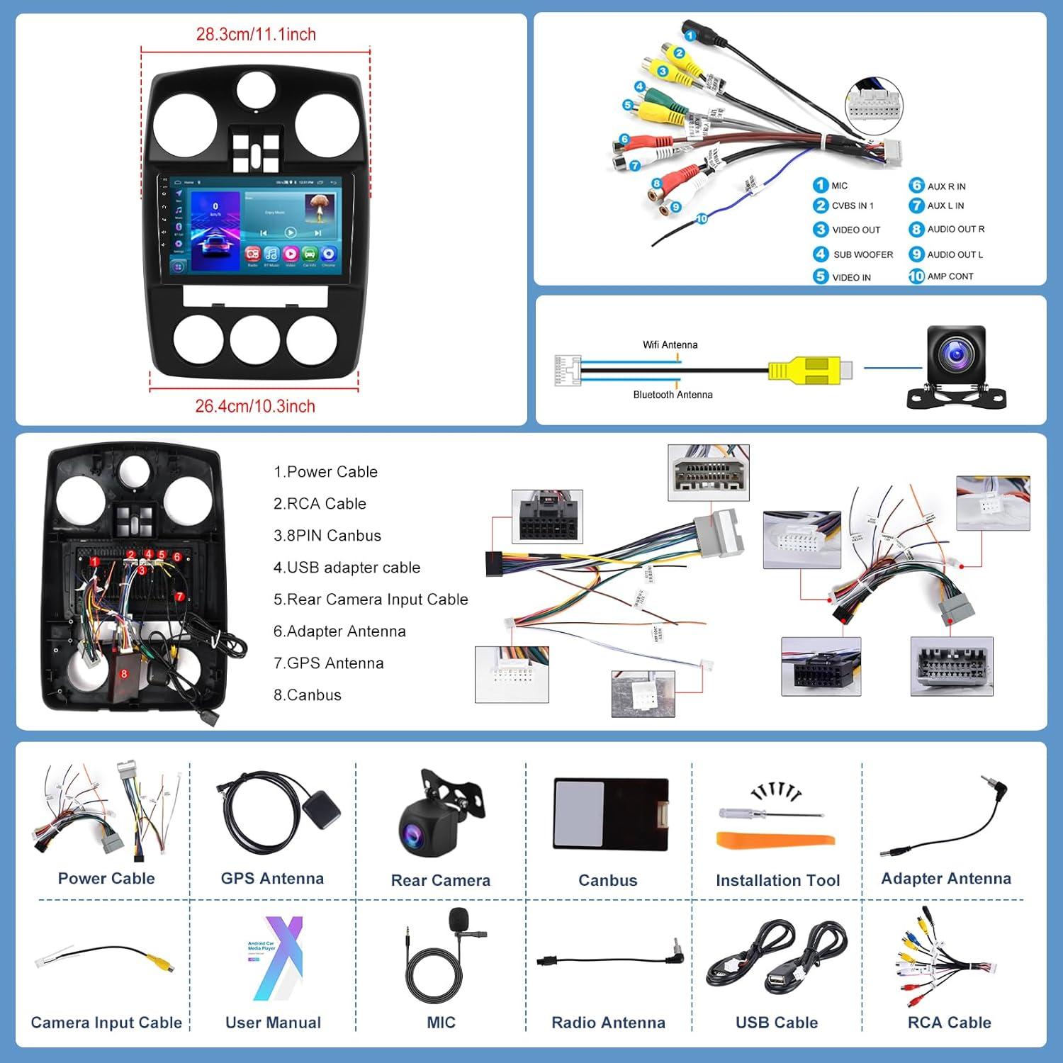 Radio de Coche METEESER para Chrysler PT Cruiser 2005-2010