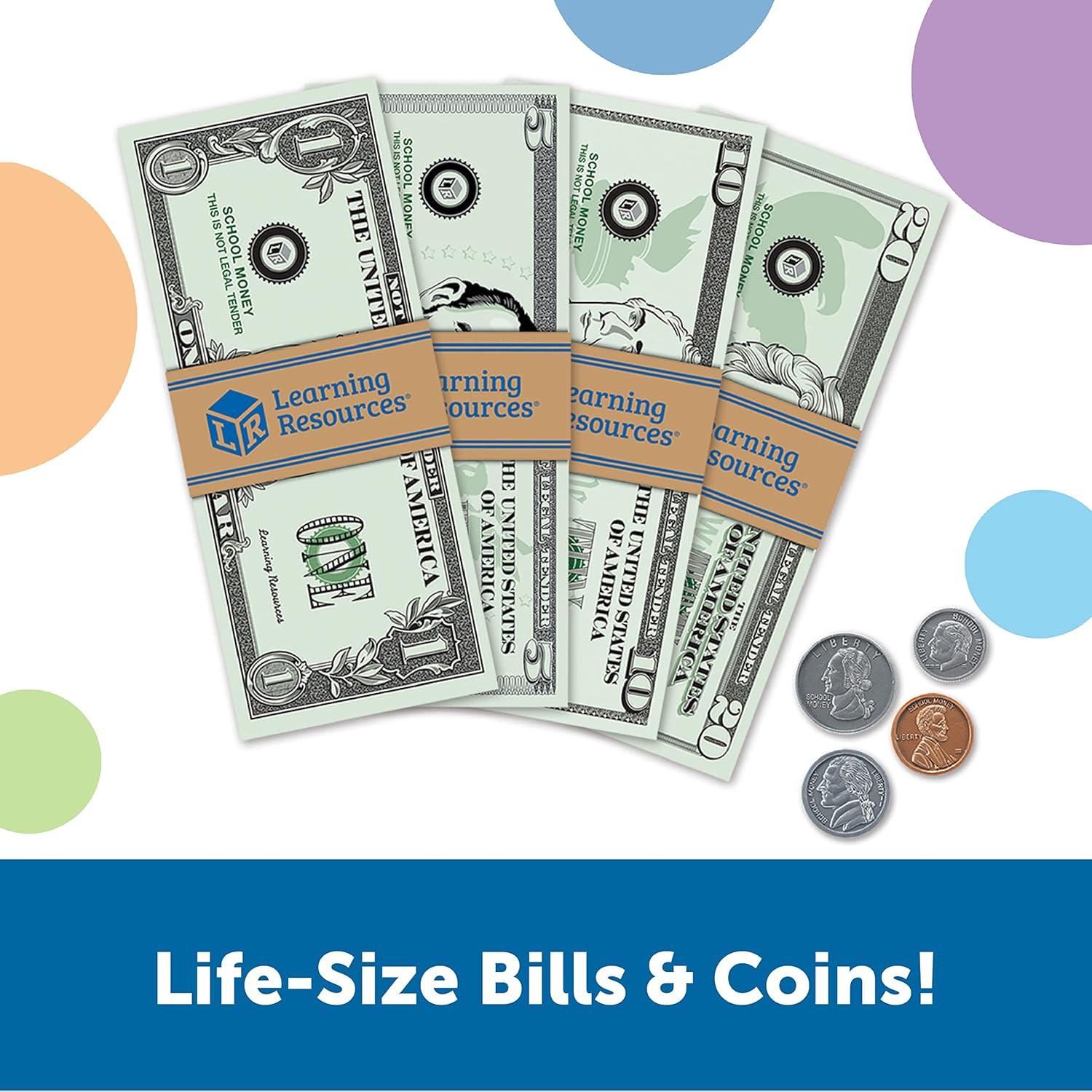 Conjunto de Dinero Simulado Recursos de Aprendizaje 150 Piezas