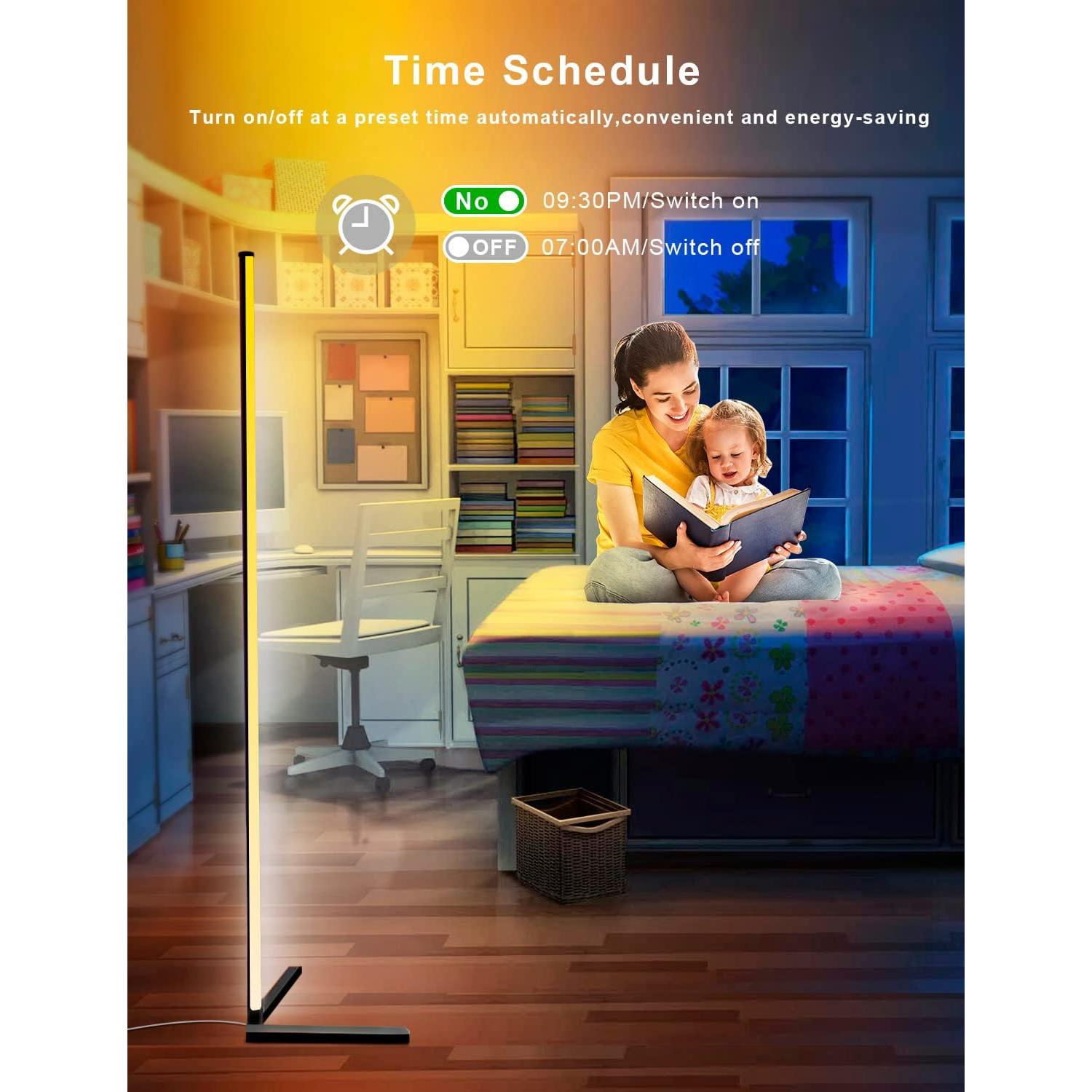 Lámpara de Pie LED RGB LanSuper 165 cm Control Remoto