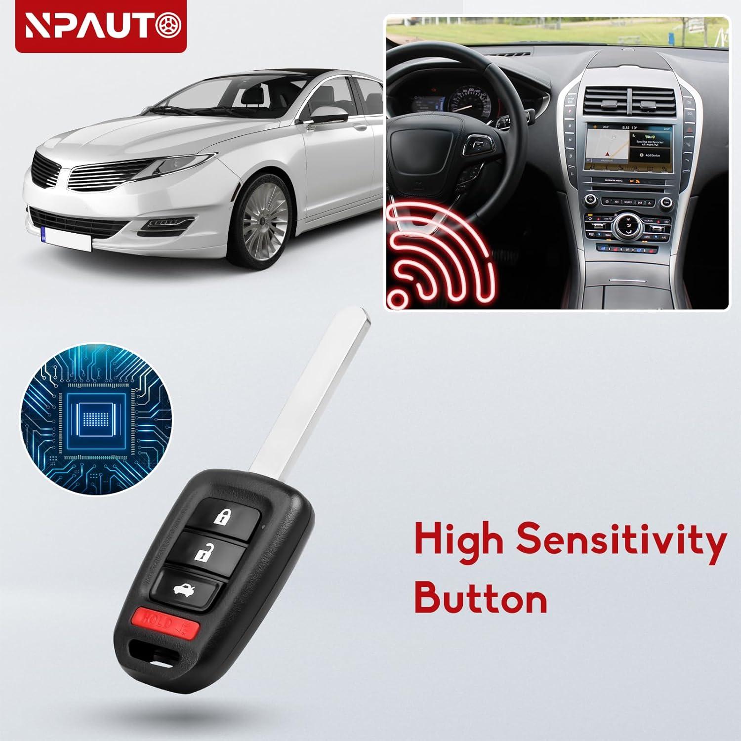 Llavero remoto NPAUTO para Honda Civic 2016-2020 y Accord 2016