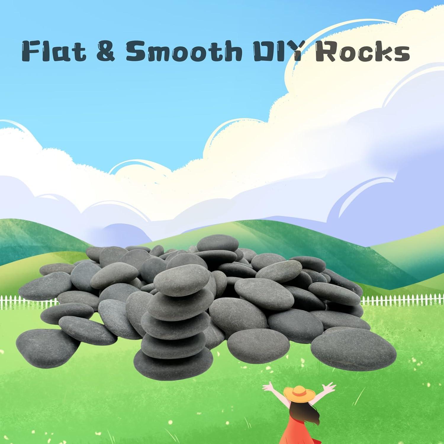 Piedras para Pintar Lifetop 100PCS 2-3 cm Planas y Suaves