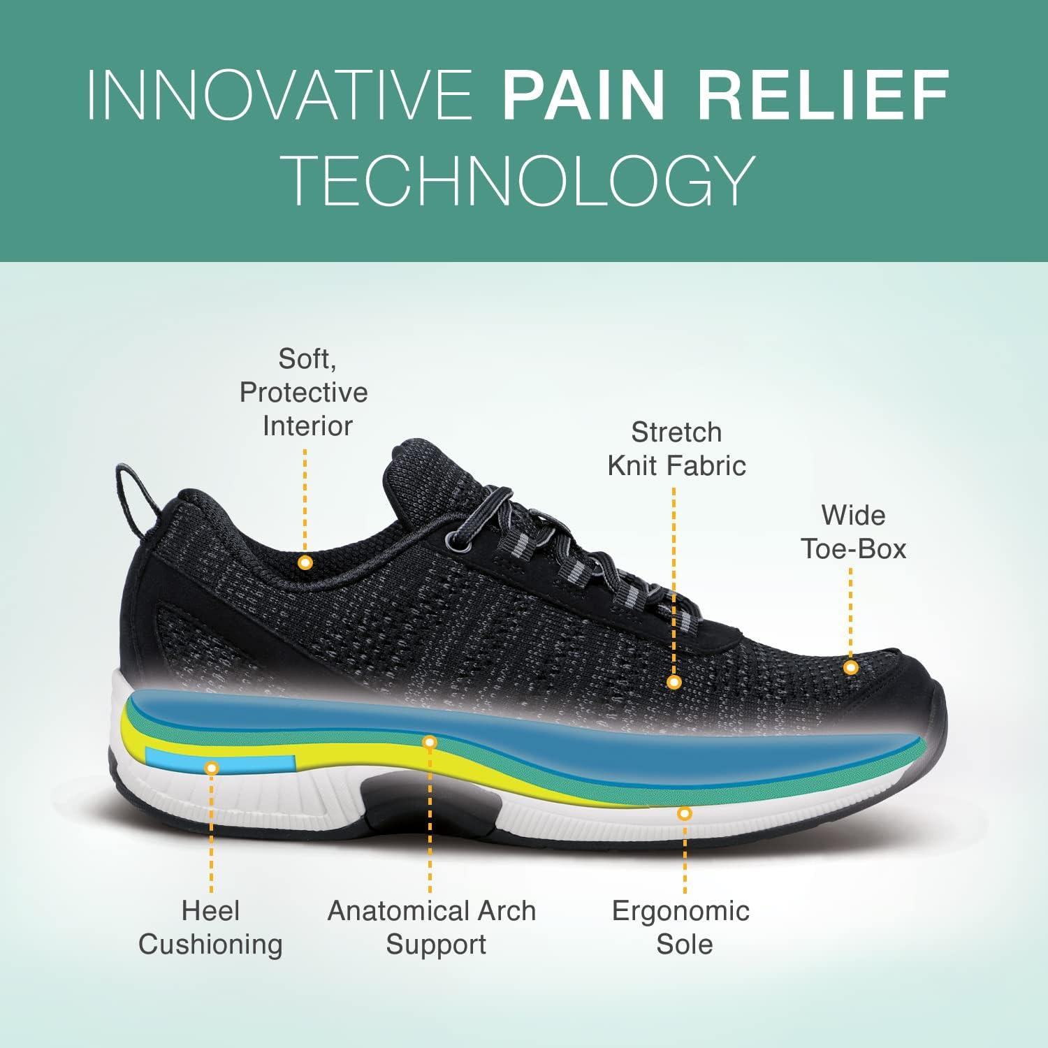 Zapatillas ortopédicas para hombres Orthofeet Pierre Negro