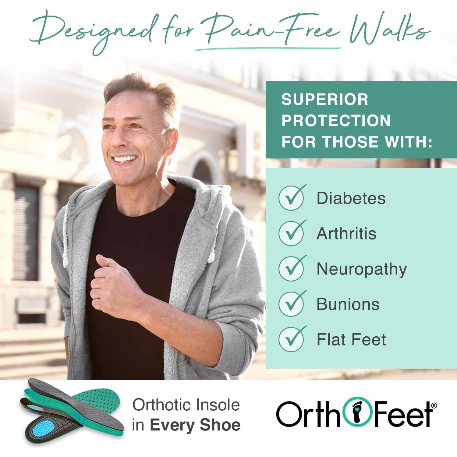 Zapatillas ortopédicas para hombres Orthofeet Pierre Negro