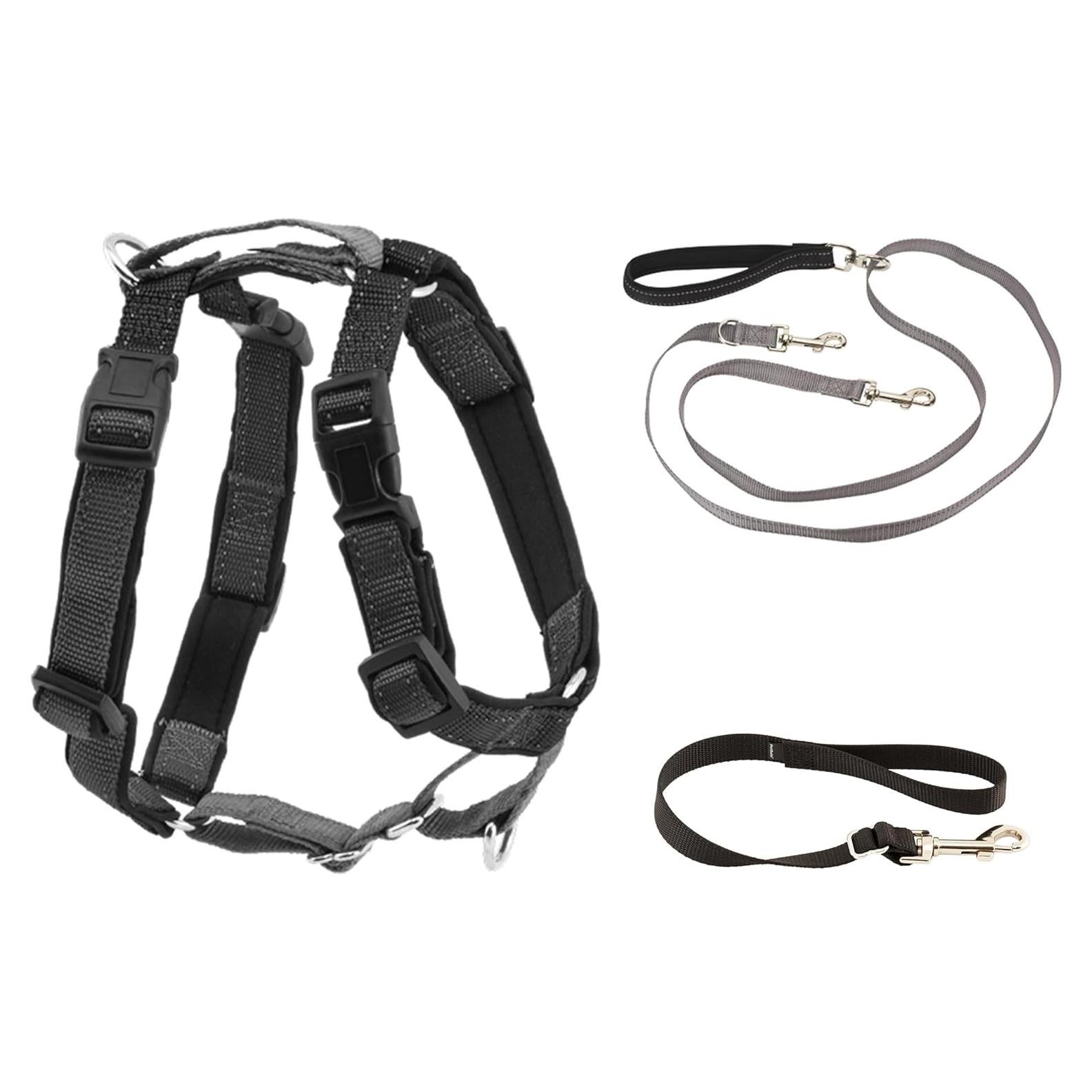 Arnés 3-en-1 PetSafe Mediano Negro con Correa de Control
