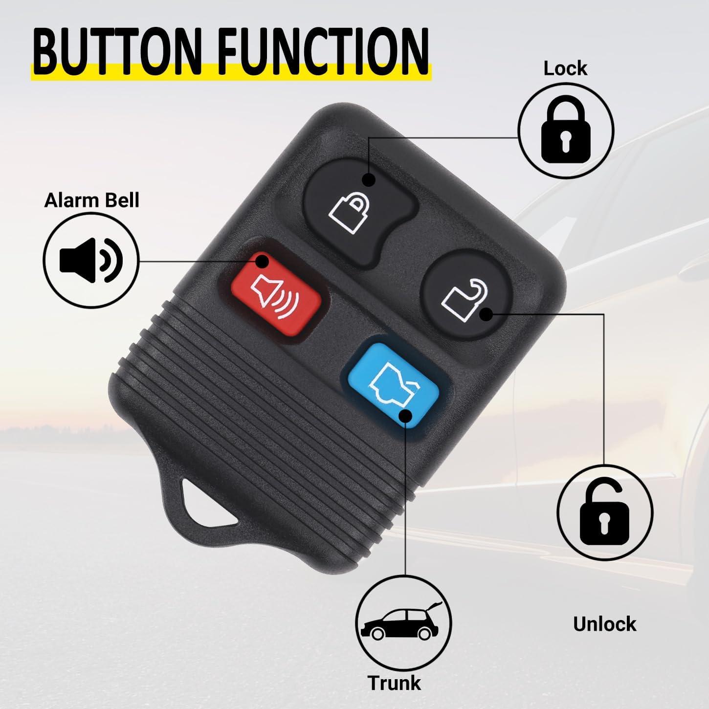 Llave remota Ford Vurkcy CWTWB1U345 4 botones (paquete de 2)