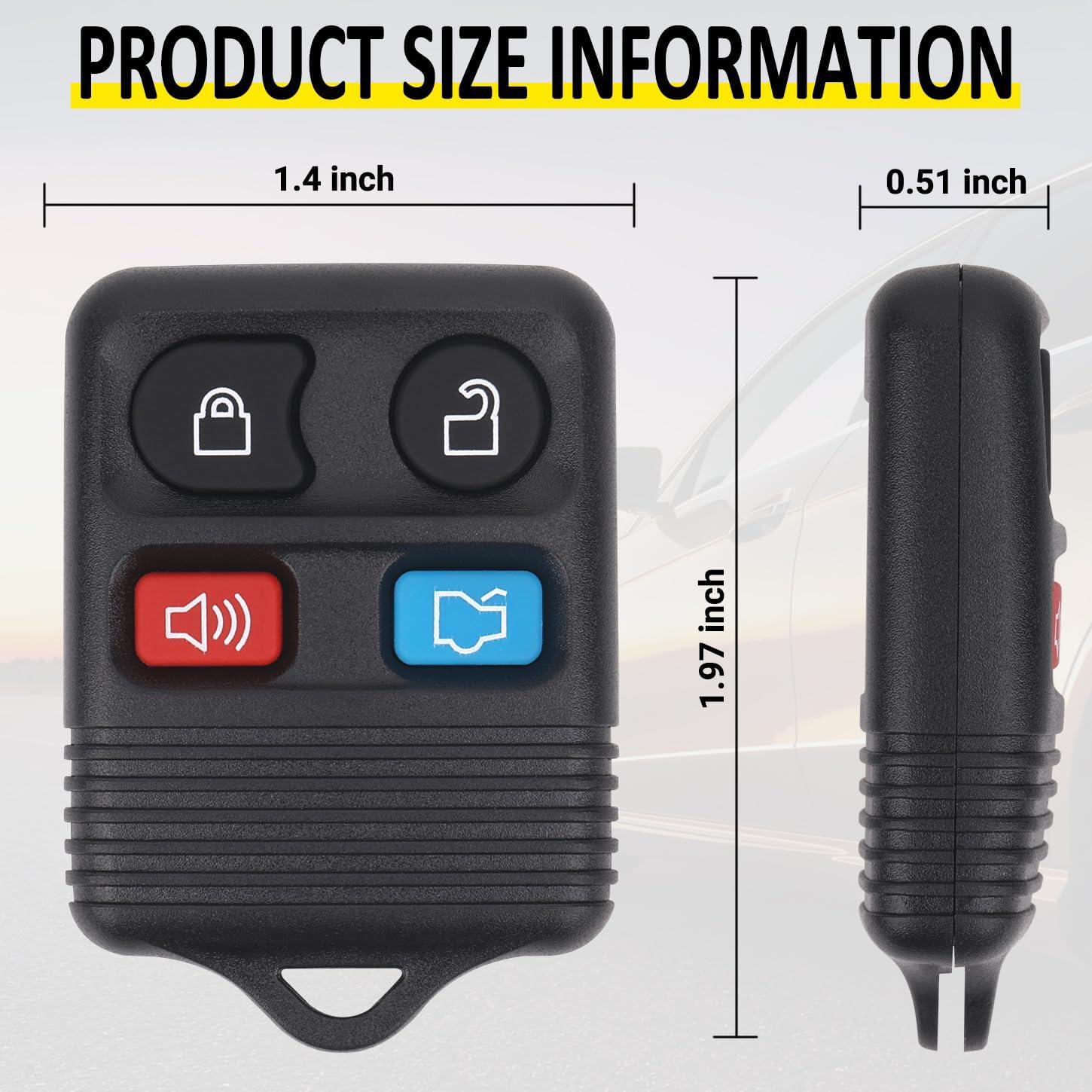 Llave remota Ford Vurkcy CWTWB1U345 4 botones (paquete de 2)