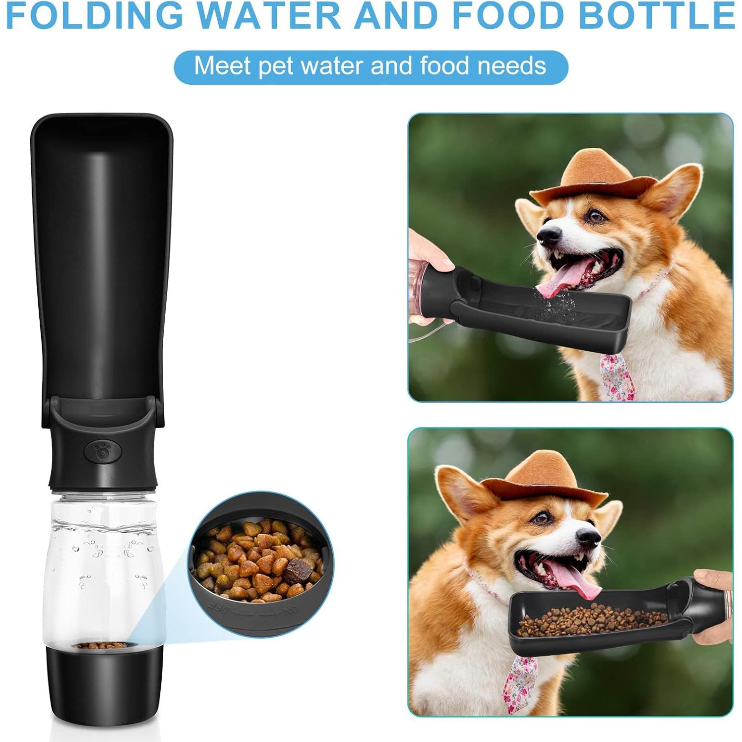 Botella de Agua y Comida para Perros COMTENS 325ml Plegable