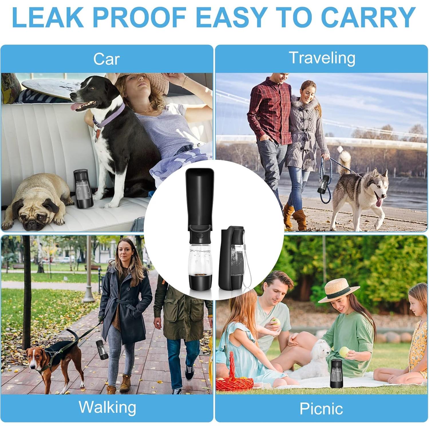 Botella de Agua y Comida para Perros COMTENS 325ml Plegable