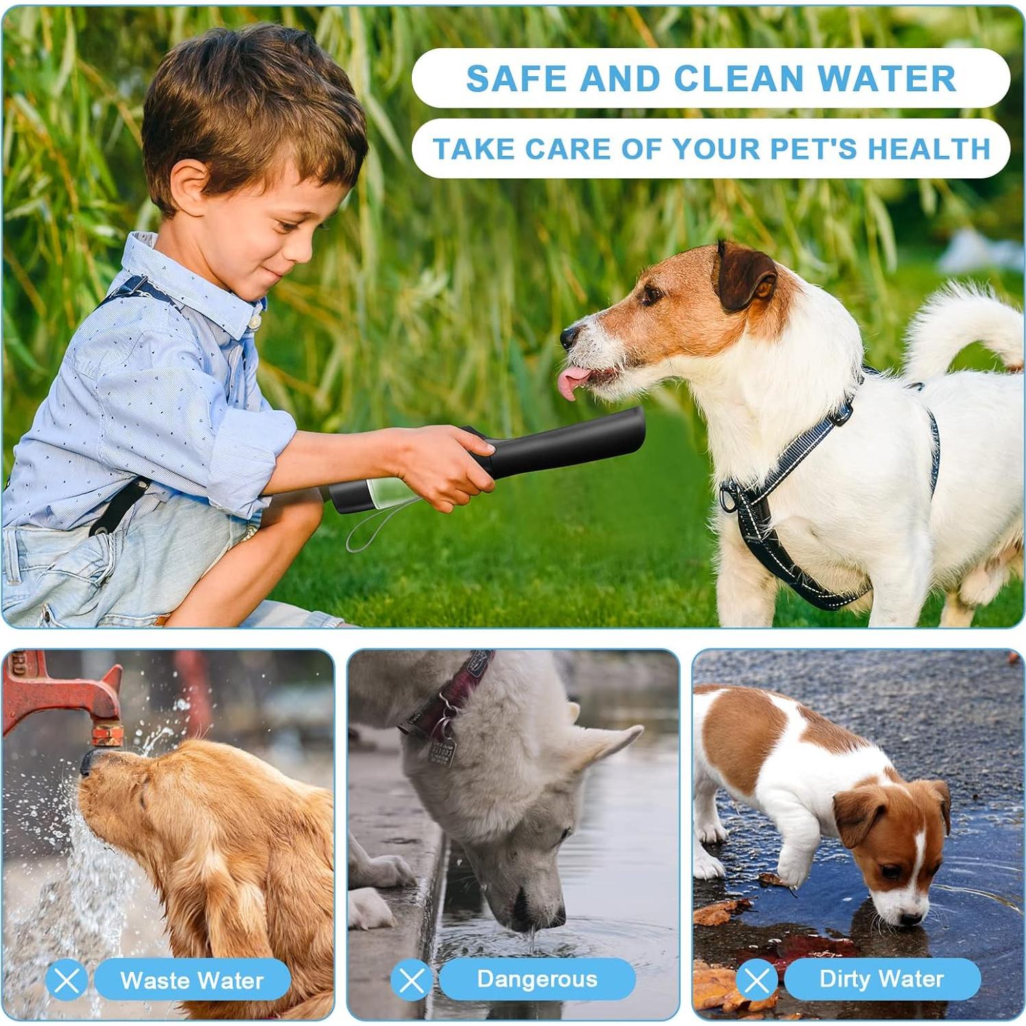 Botella de Agua y Comida para Perros COMTENS 325ml Plegable