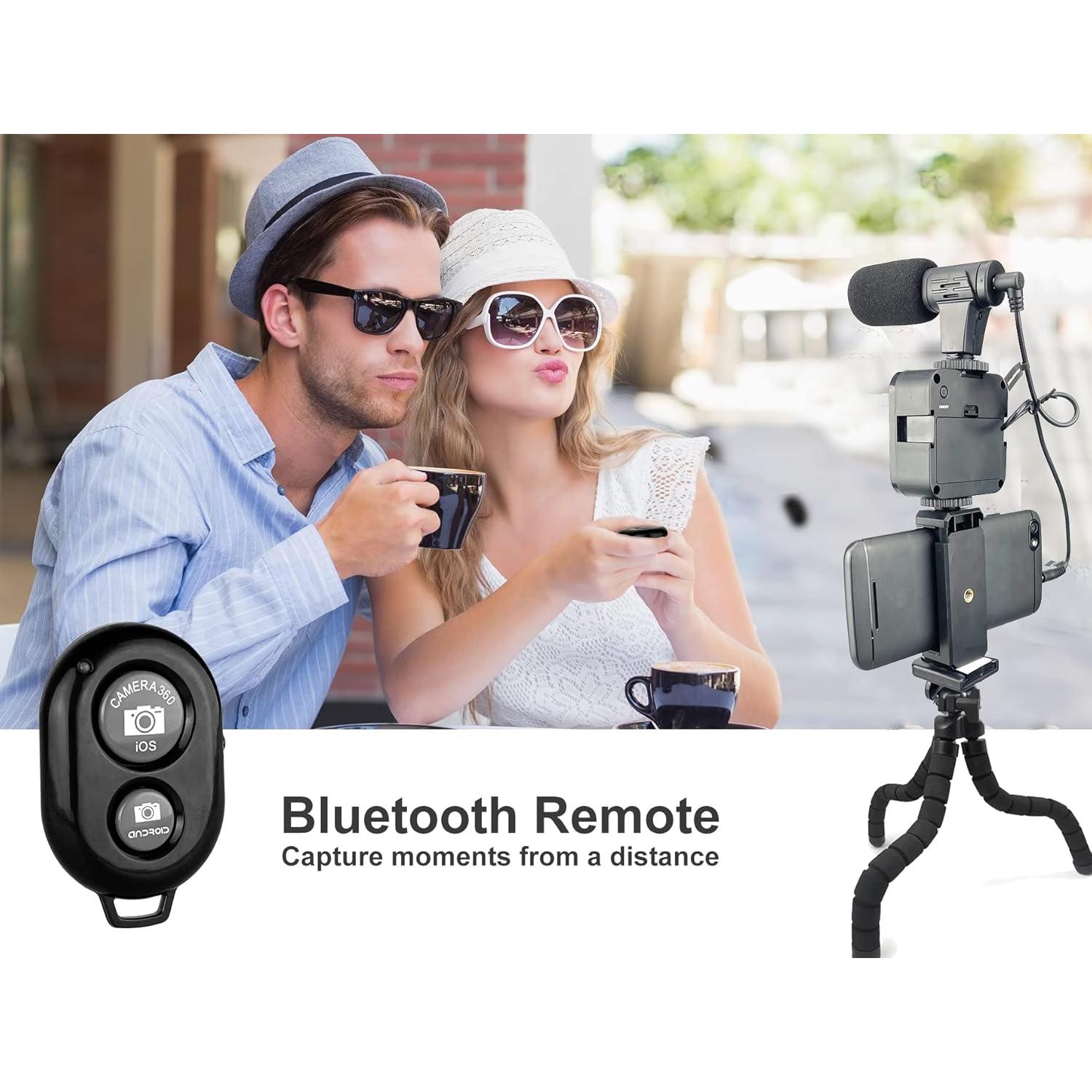 Kit de Vlogging Acuvar con Trípode Flexible, Micrófono y Luz LED