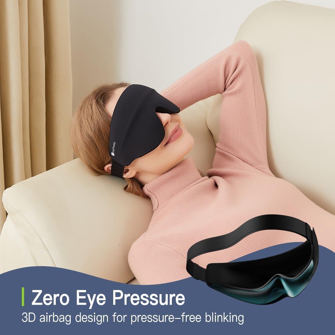 Máscara de Sueño Bodypedia 3D Negra - Bloqueo Total de Luz