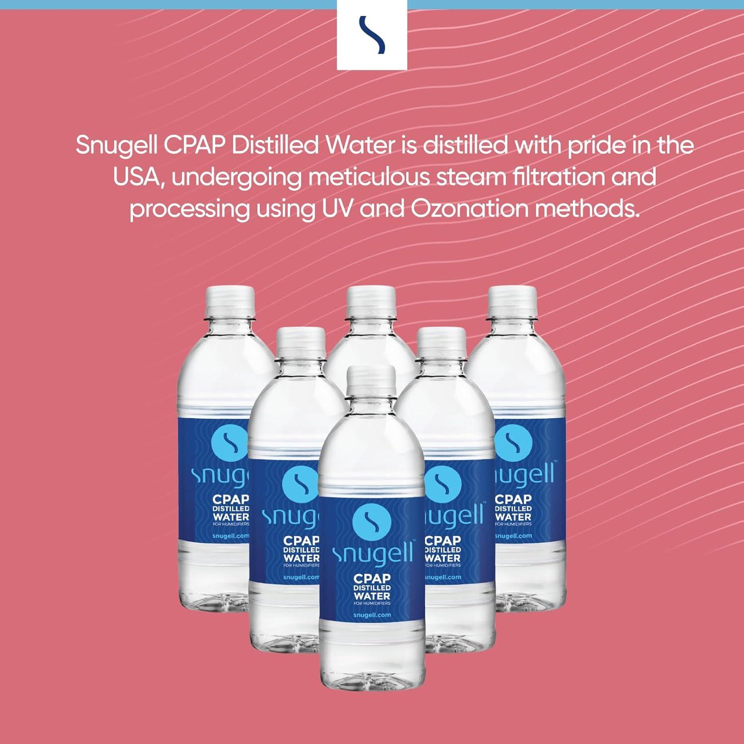 Agua Destilada Snugell para CPAP - 6 Botellas de 500 ml