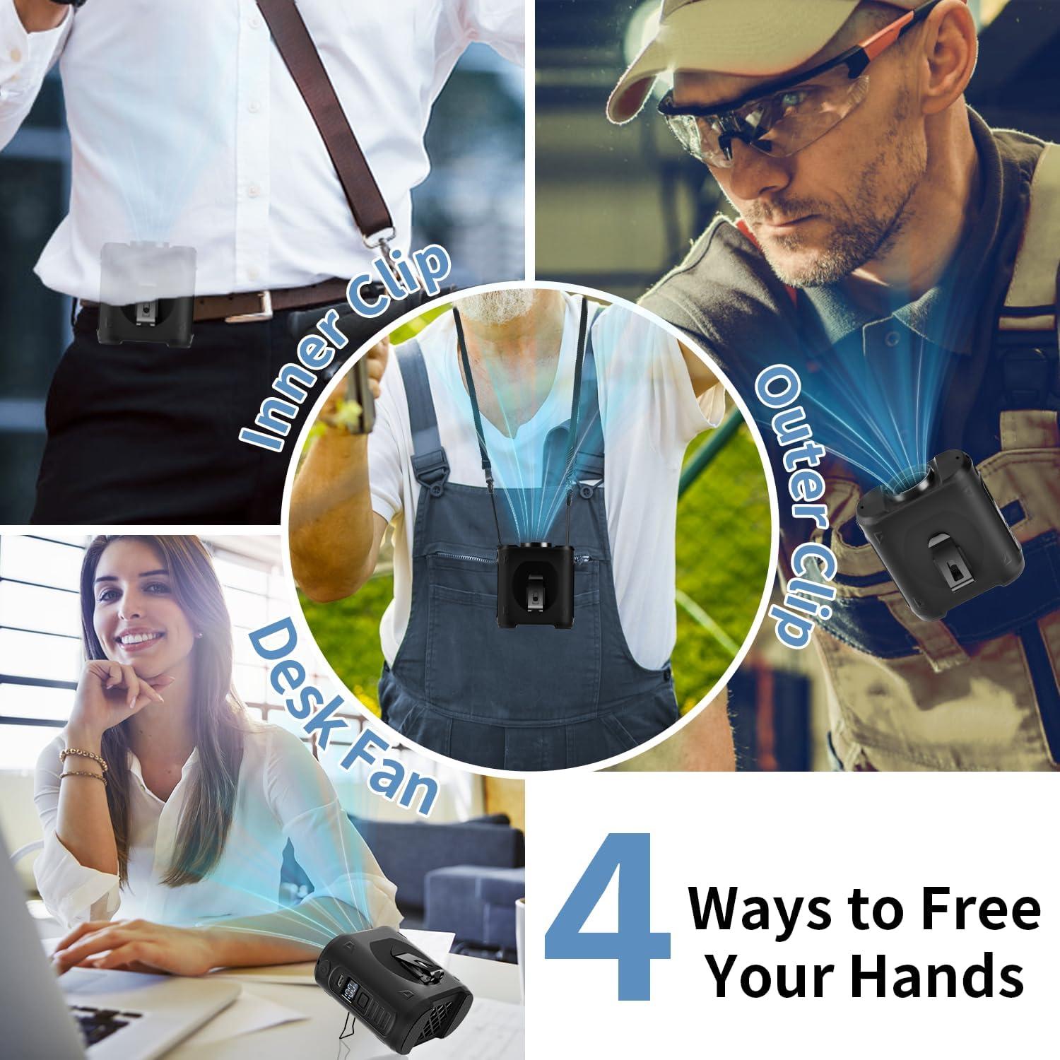 Ventilador de Cintura Portátil EEIFO F2 10000mAh 5 Velocidades