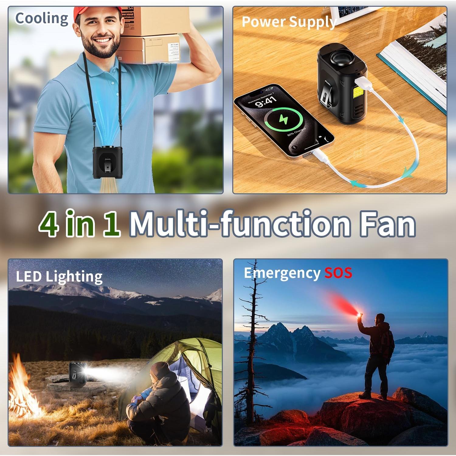 Ventilador de Cintura Portátil EEIFO F2 10000mAh 5 Velocidades