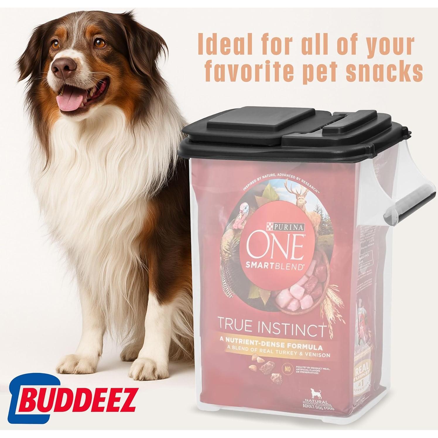 Contenedores de Almacenamiento de Comida para Mascotas Buddeez - 2 Paquete 15.14 L con Tapa EZ Flip