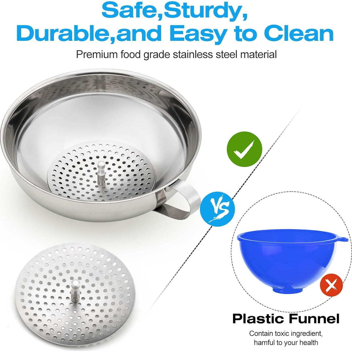 Juego de 13 Embudos de Acero Inoxidable para Conservas