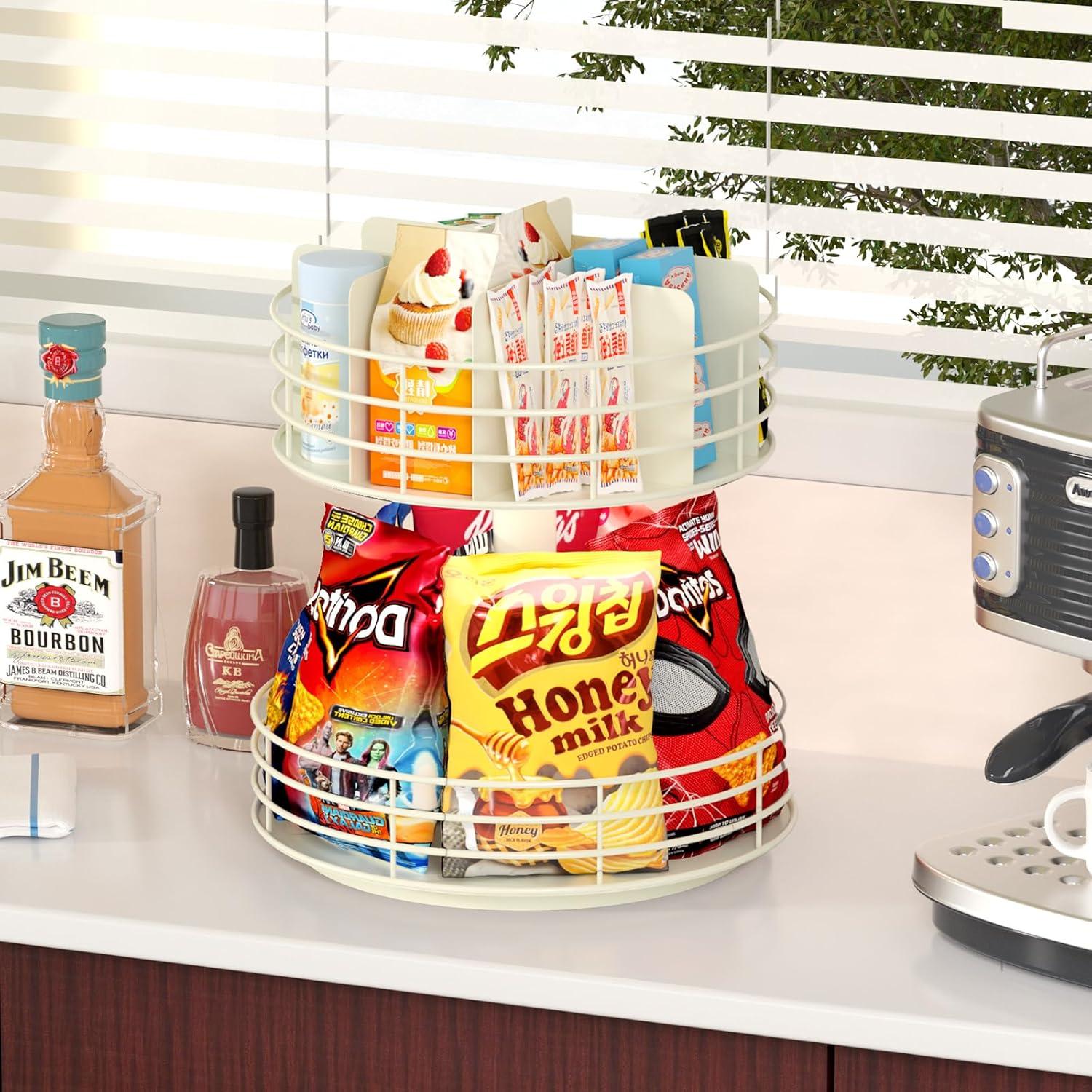 Organizador de Snacks NANAGIFTREE Lazy Susan 2 Niveles 30.8cm