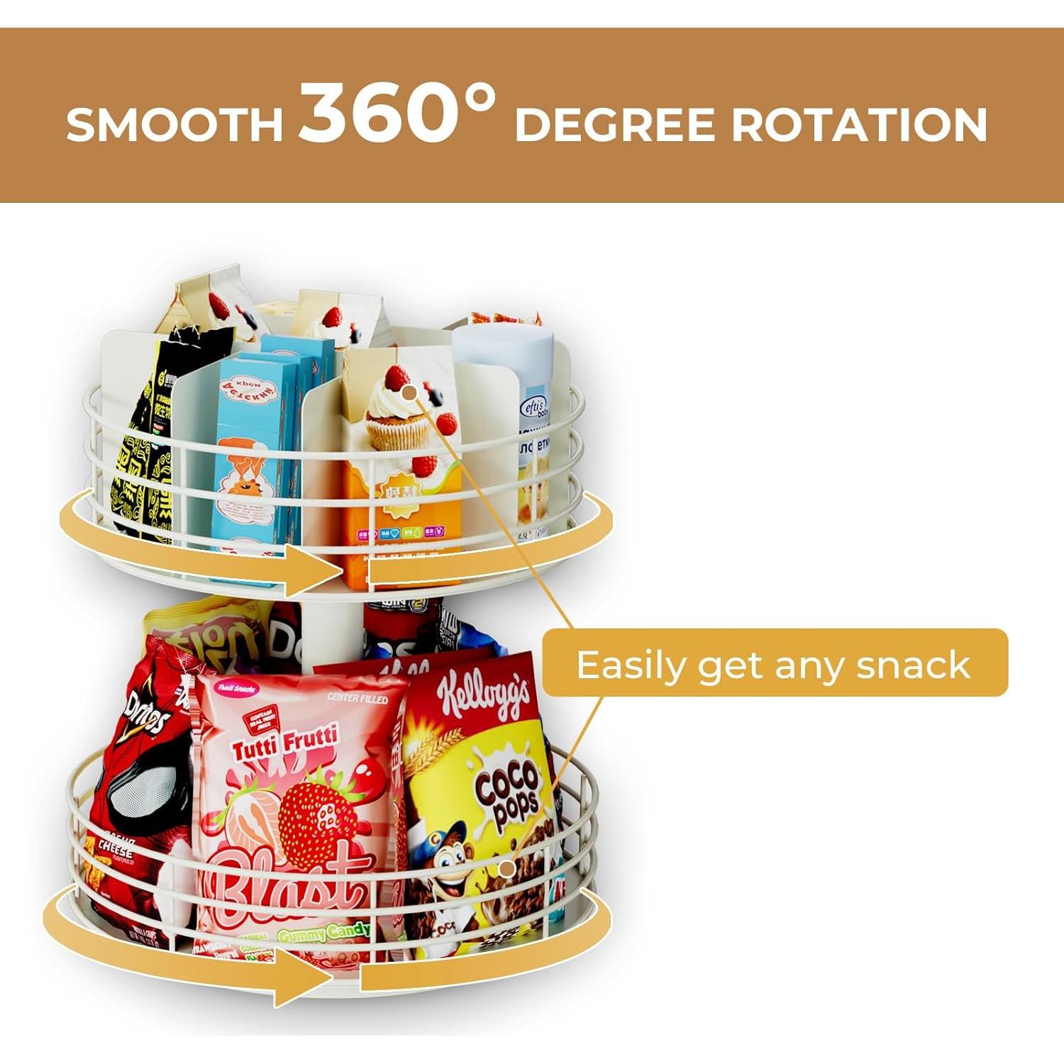 Organizador de Snacks NANAGIFTREE Lazy Susan 2 Niveles 30.8cm