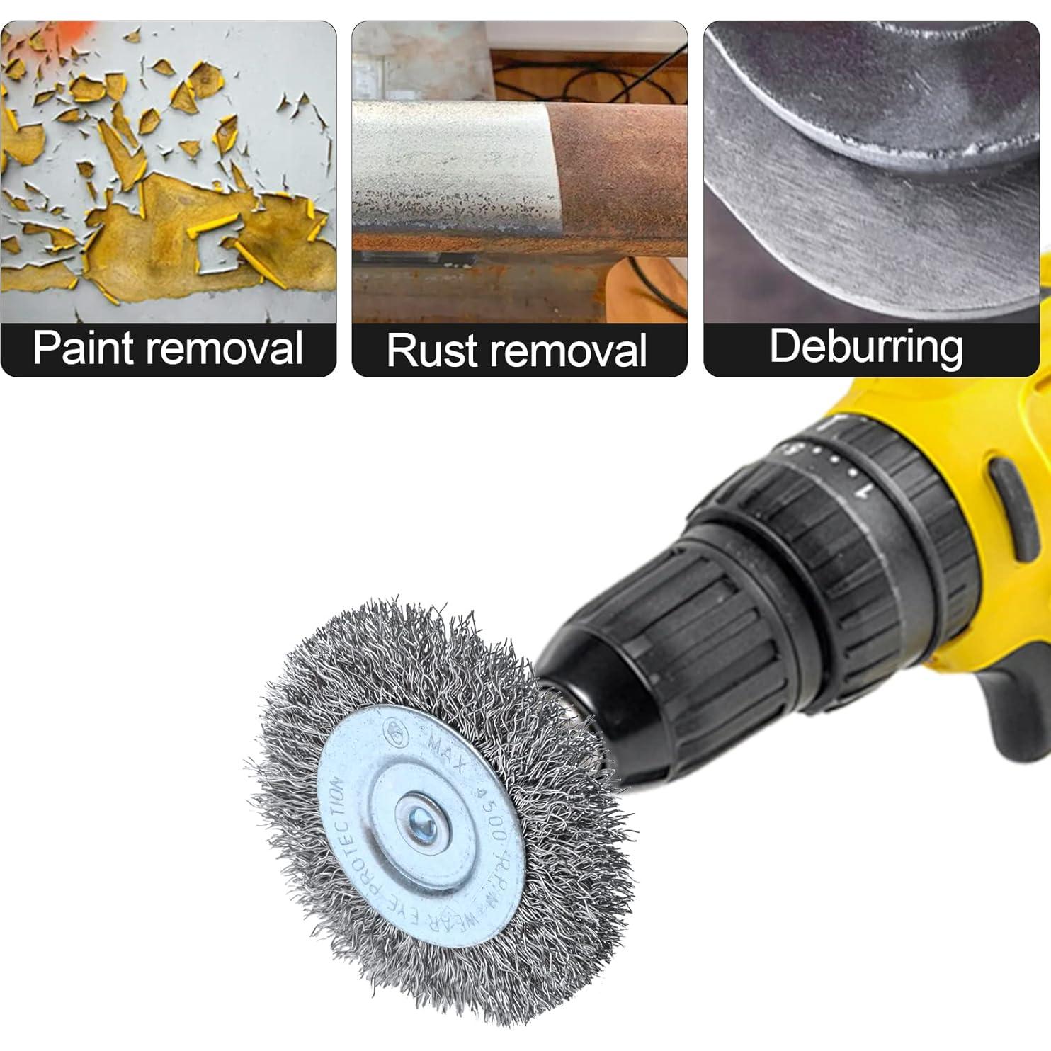 Kit de 4 cepillos de rueda de alambre Hiqalty 75 mm para taladro