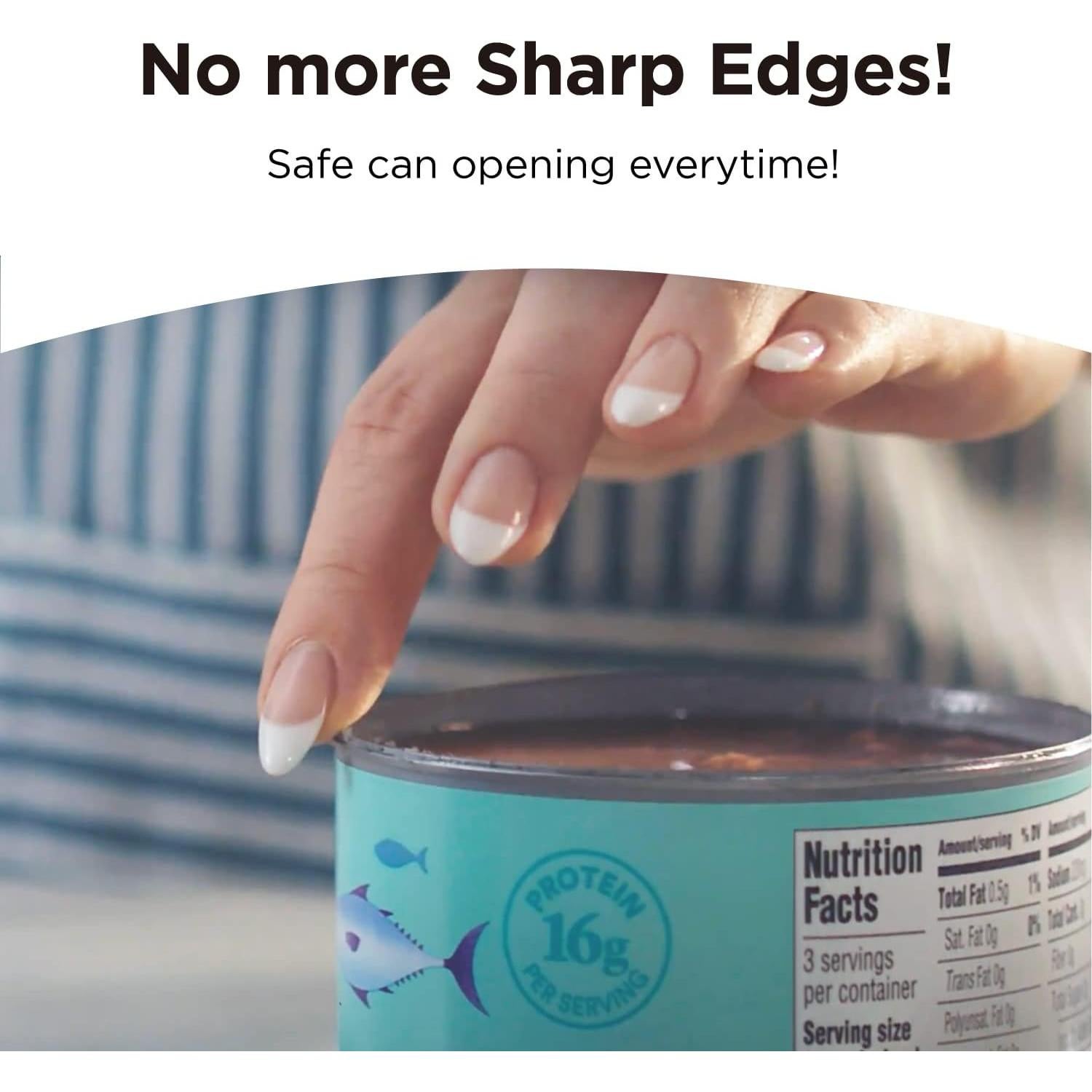 Kitchen Mama Mini Electric Can Opener Smooth Edge: Opens Cans with One Button Press - Ultra-Compact, Portable, Hands-Free, Food-Safe, Battery Operated (Blue)