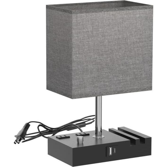 Lámpara de Mesita de Noche Regulable Kakanuo con USB-C Gris