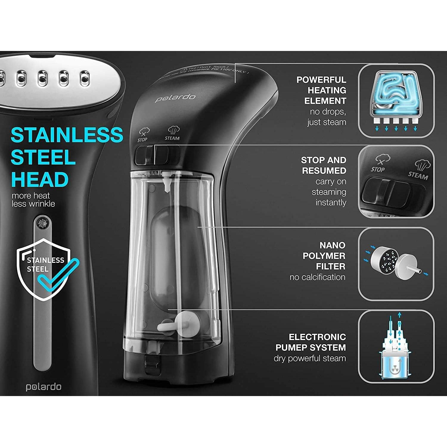 Plancha de Viaje Compacta Polardo SCP-01 900W 120V Negra