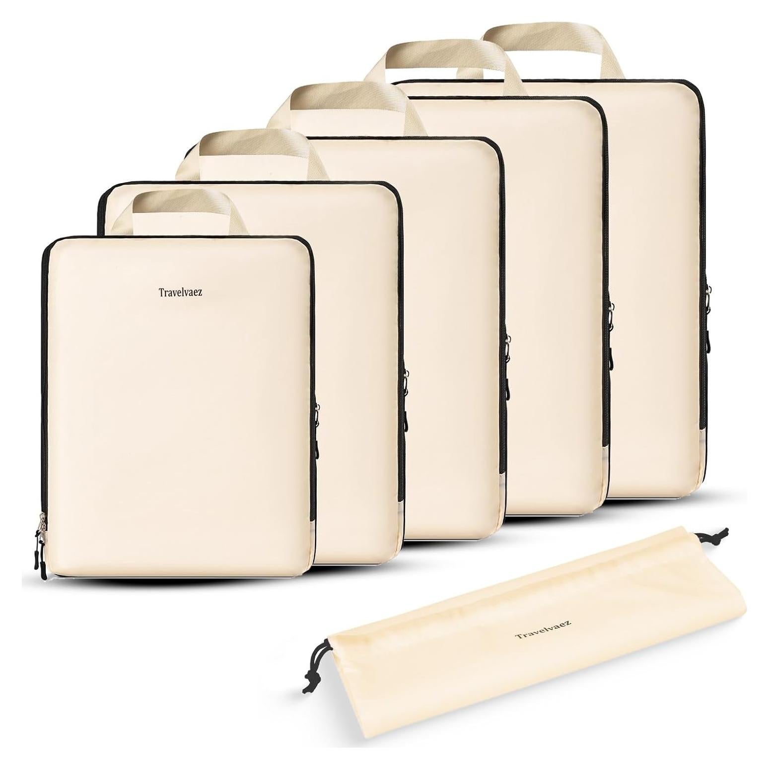 Set de 6 Cubos de Compresión Travelvaez Beige para Viaje