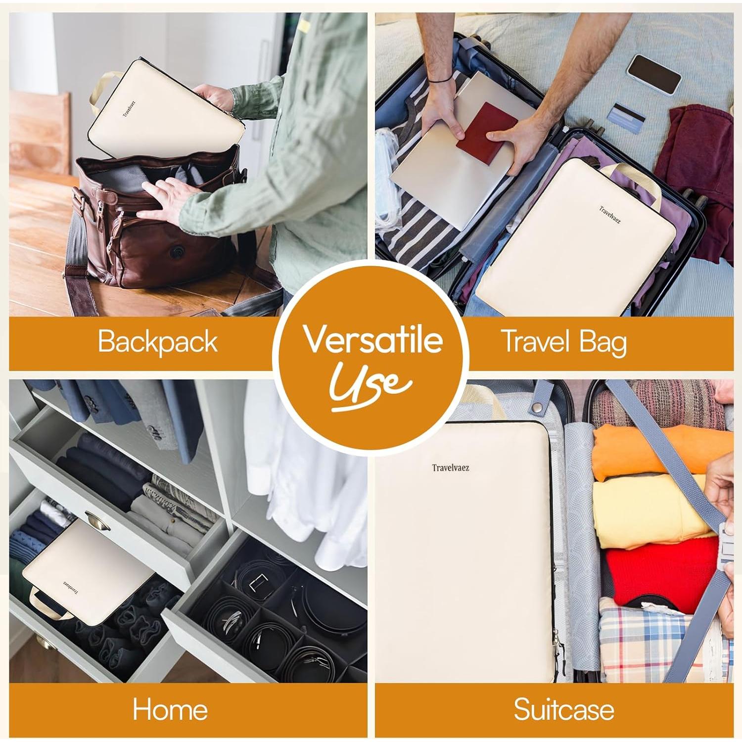 Set de 6 Cubos de Compresión Travelvaez Beige para Viaje