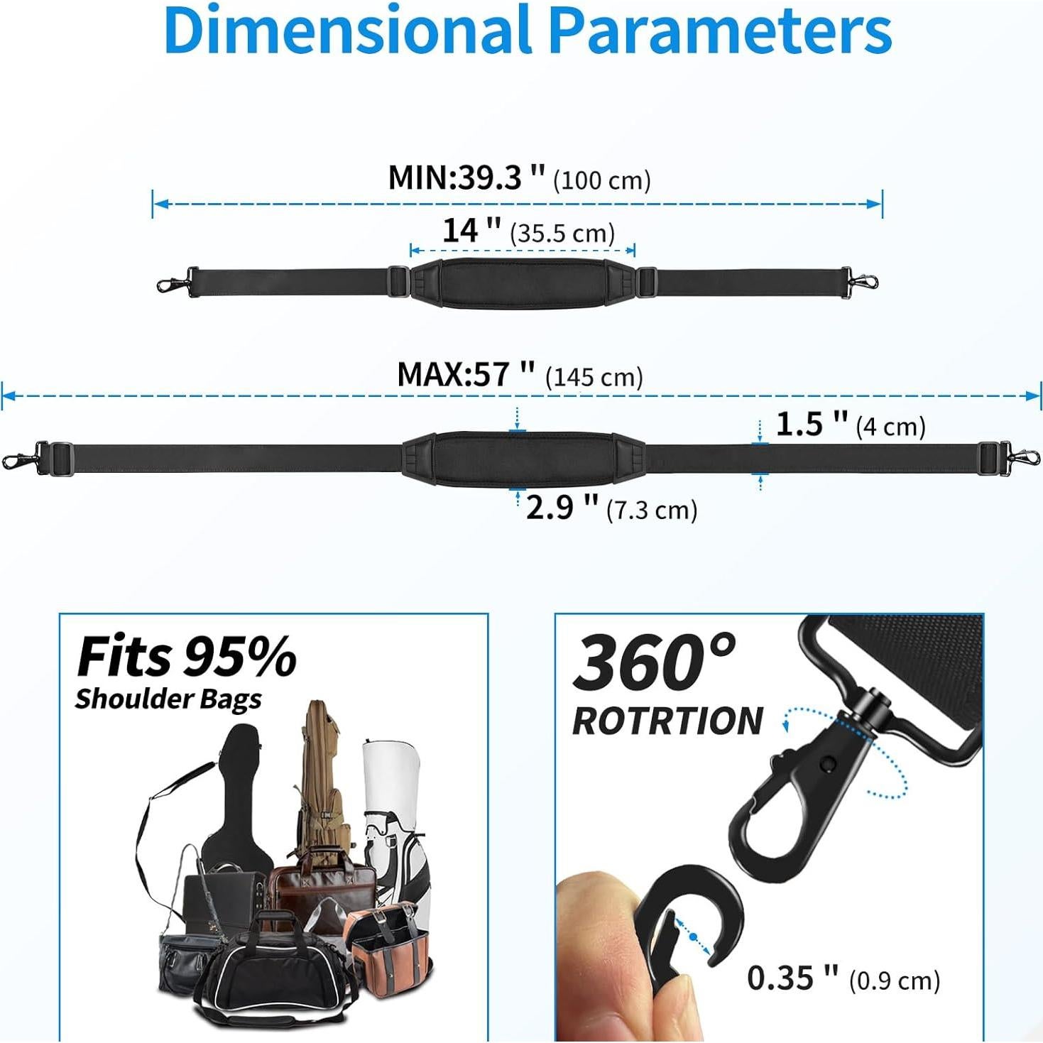Correa de Hombro FIEIL Ajustable con Almohadilla 3D 147 cm