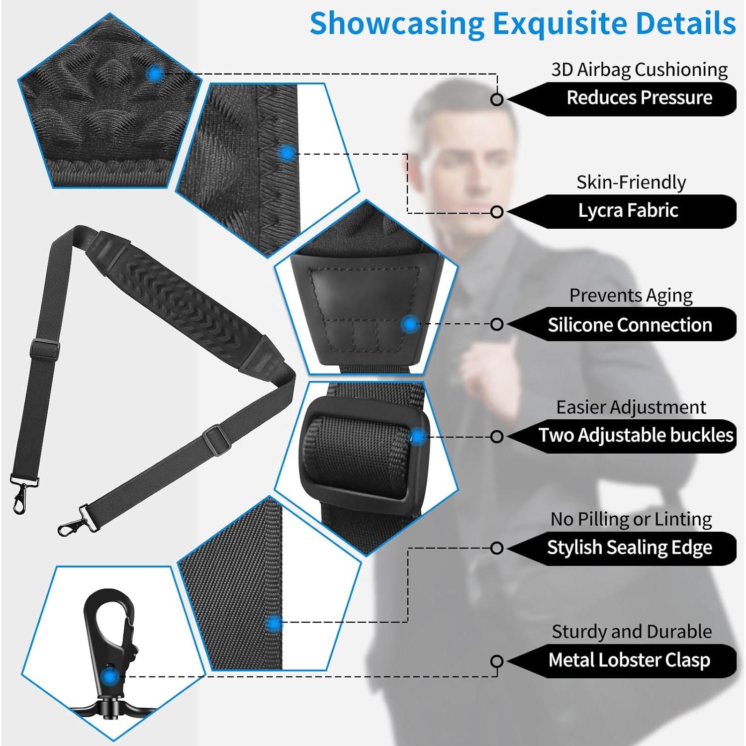 Correa de Hombro FIEIL Ajustable con Almohadilla 3D 147 cm